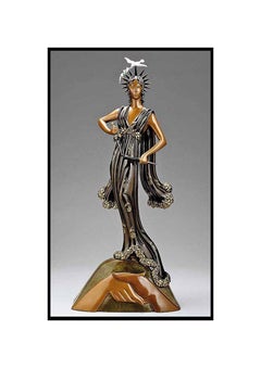 ERTE Signed BRONZE Sculpture PEACE Original Romain de Tirtoff antique art Large