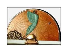 Erte Transcendence Original Bronze Sculpture Table Mirror Signed Art Deco SBO