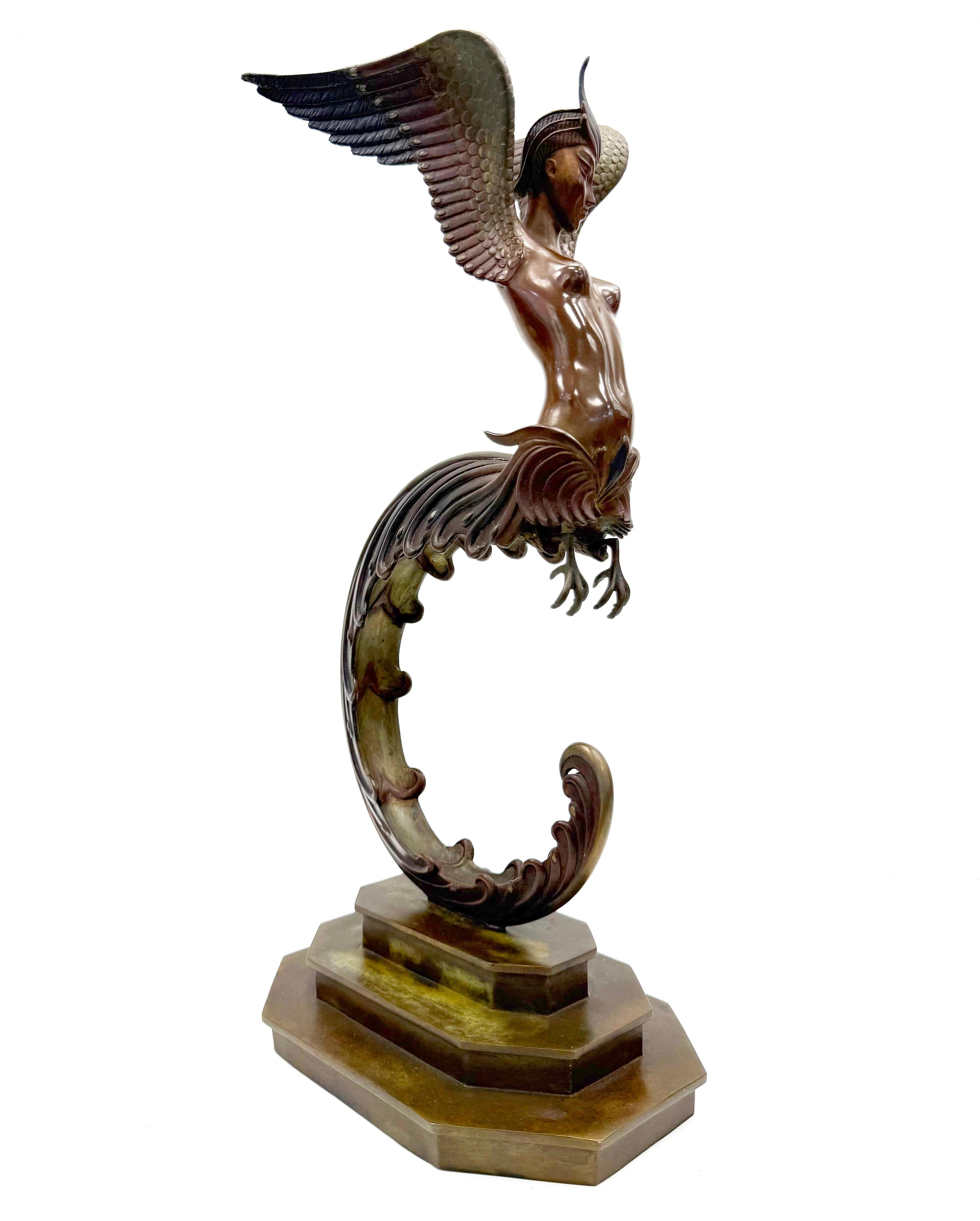 Firebird (sculpture en bronze) - Sculpture de Erté