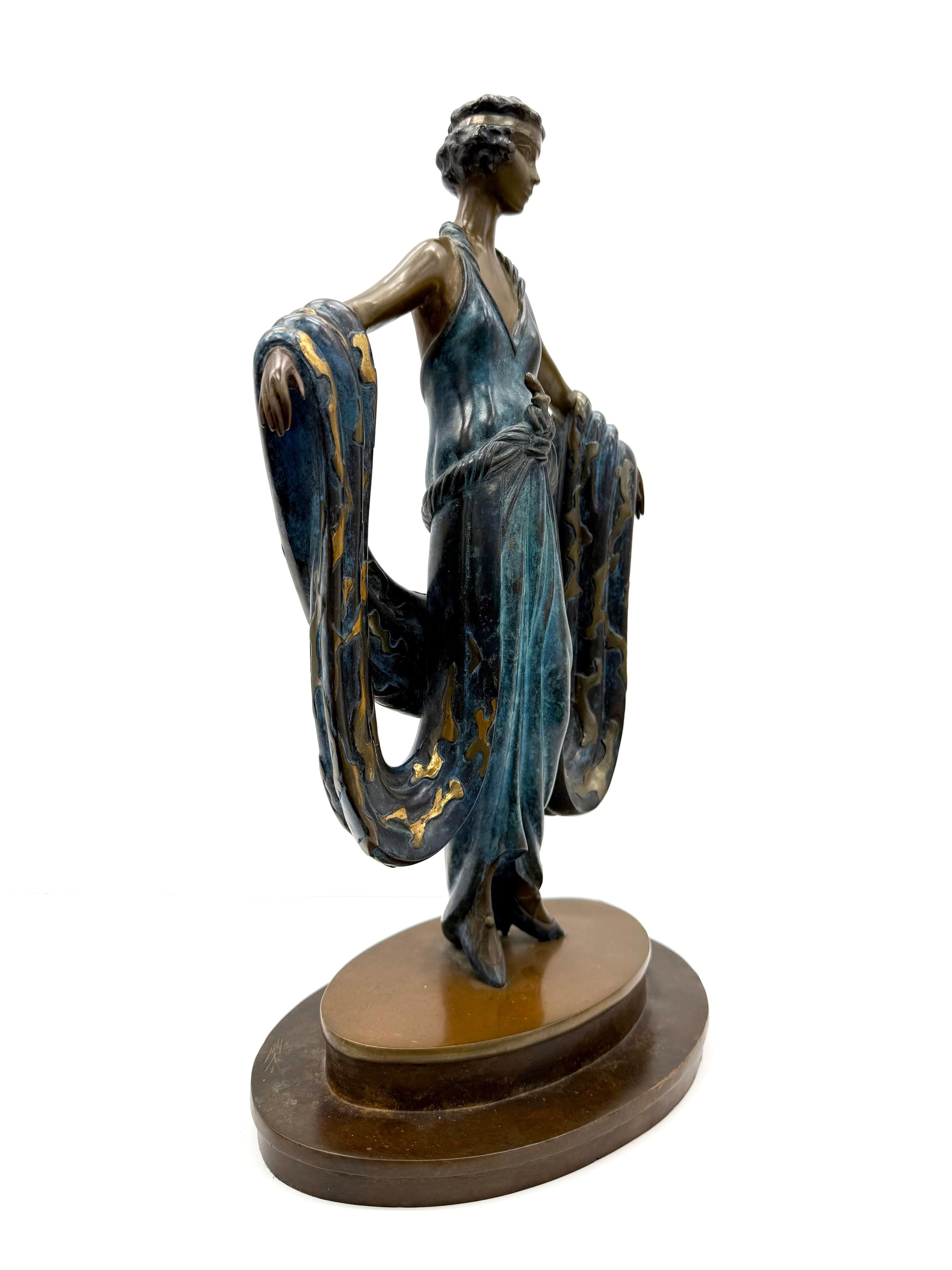 Gala (escultura de bronce pintada en frío) - Sculpture Art Decó de Erté