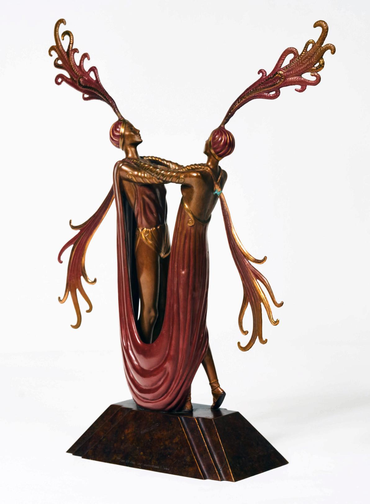 Kiss of Fire (bronze sculpture) - Sculpture by Erté