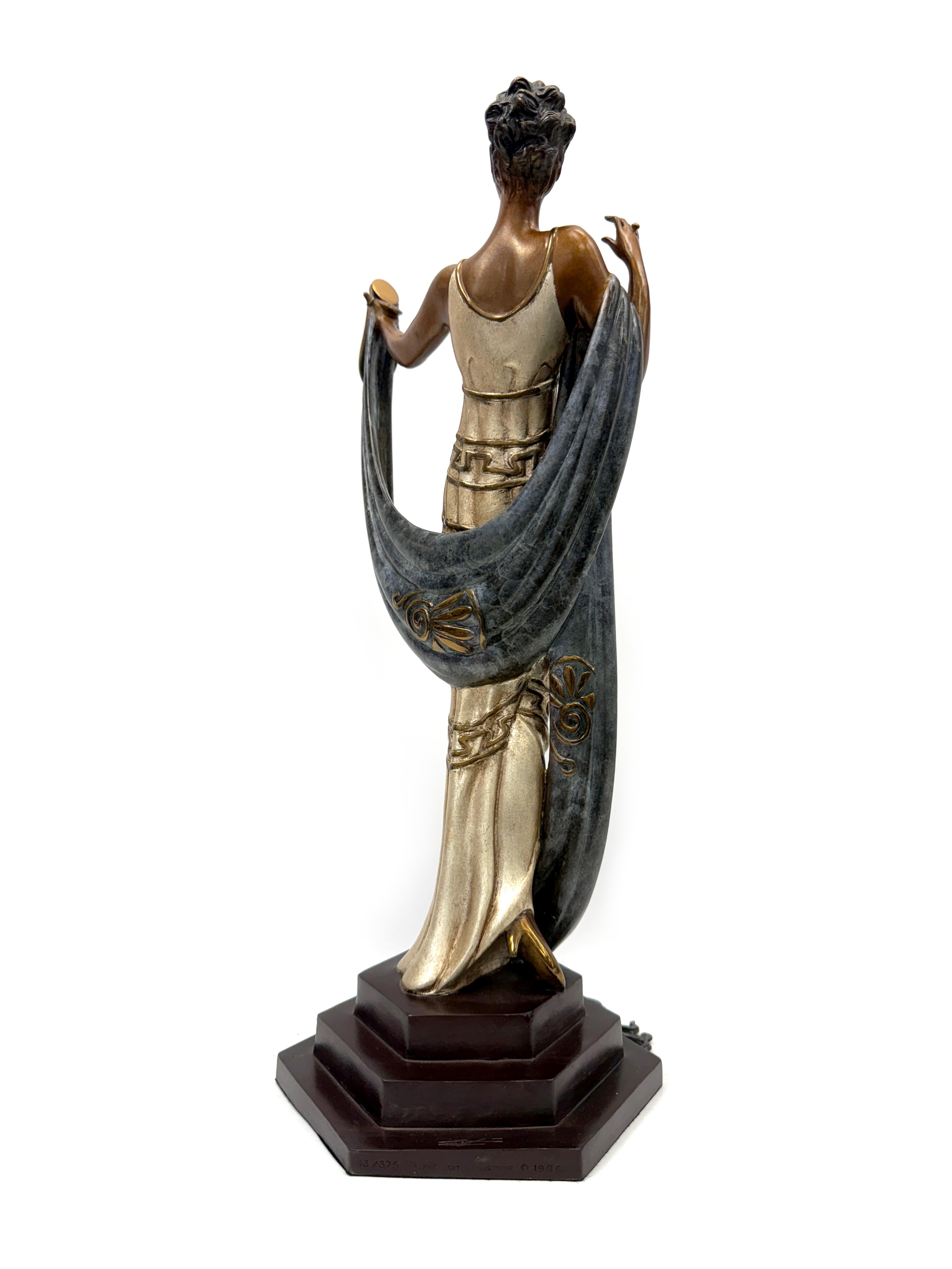La Coquette (scultura in bronzo) - Still-Life Sculpture Oro di Erté