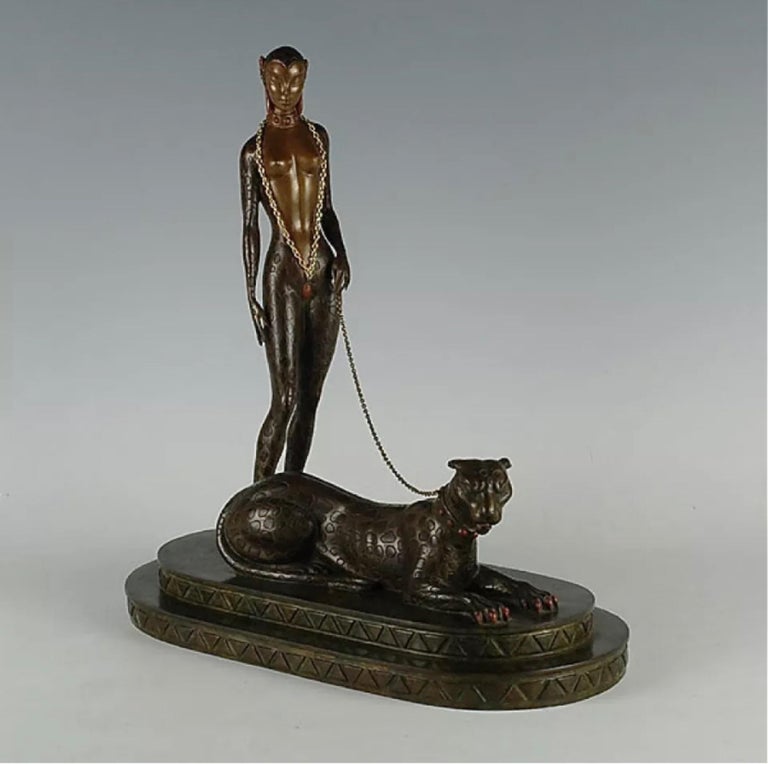 La Femme A La Panthere, Erté - Sculpture by Erté