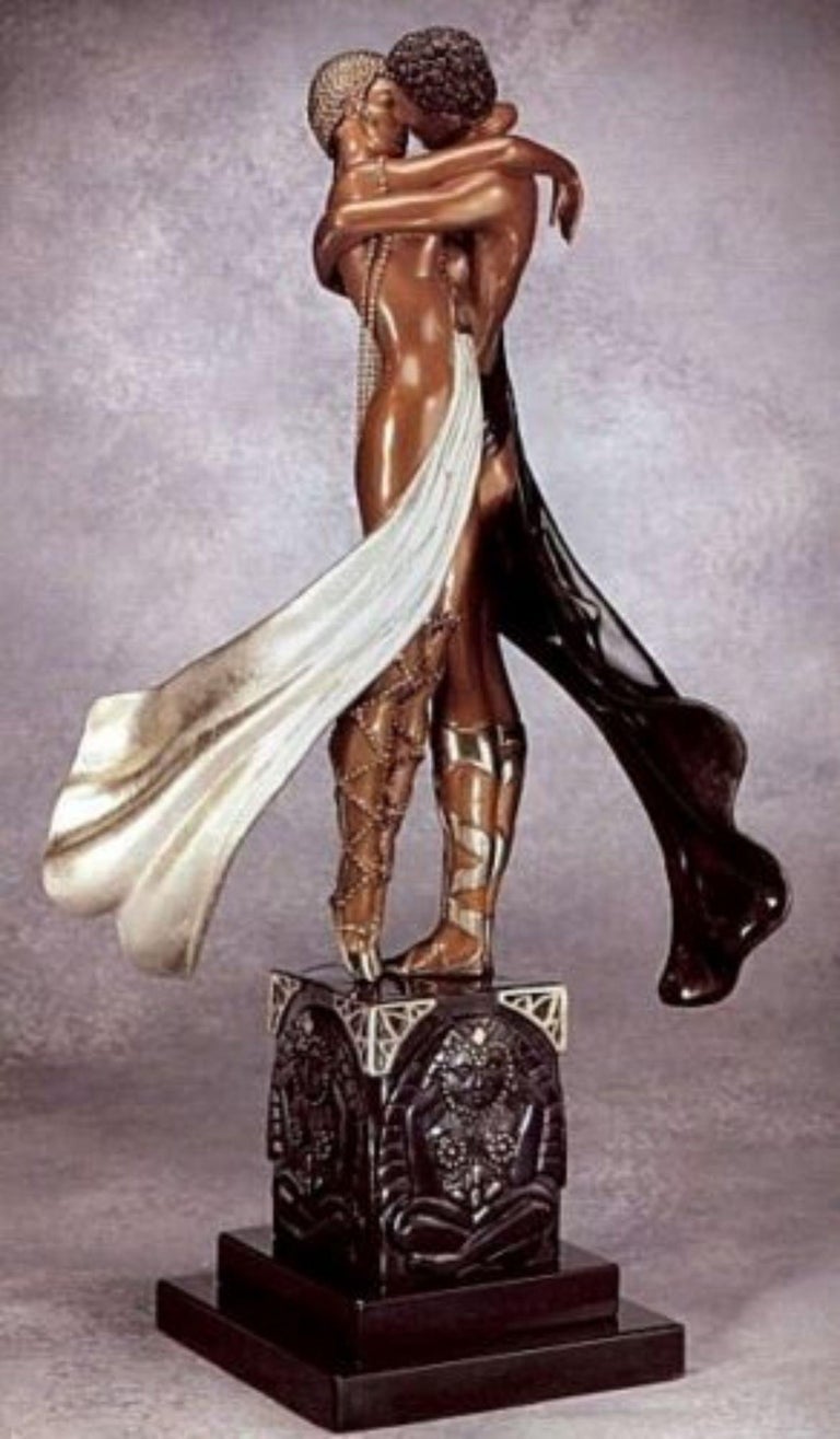 Erté Still-Life Sculpture - Lovers & Idol (Bronze), Limited Edition, Erte - MINT CONDITION