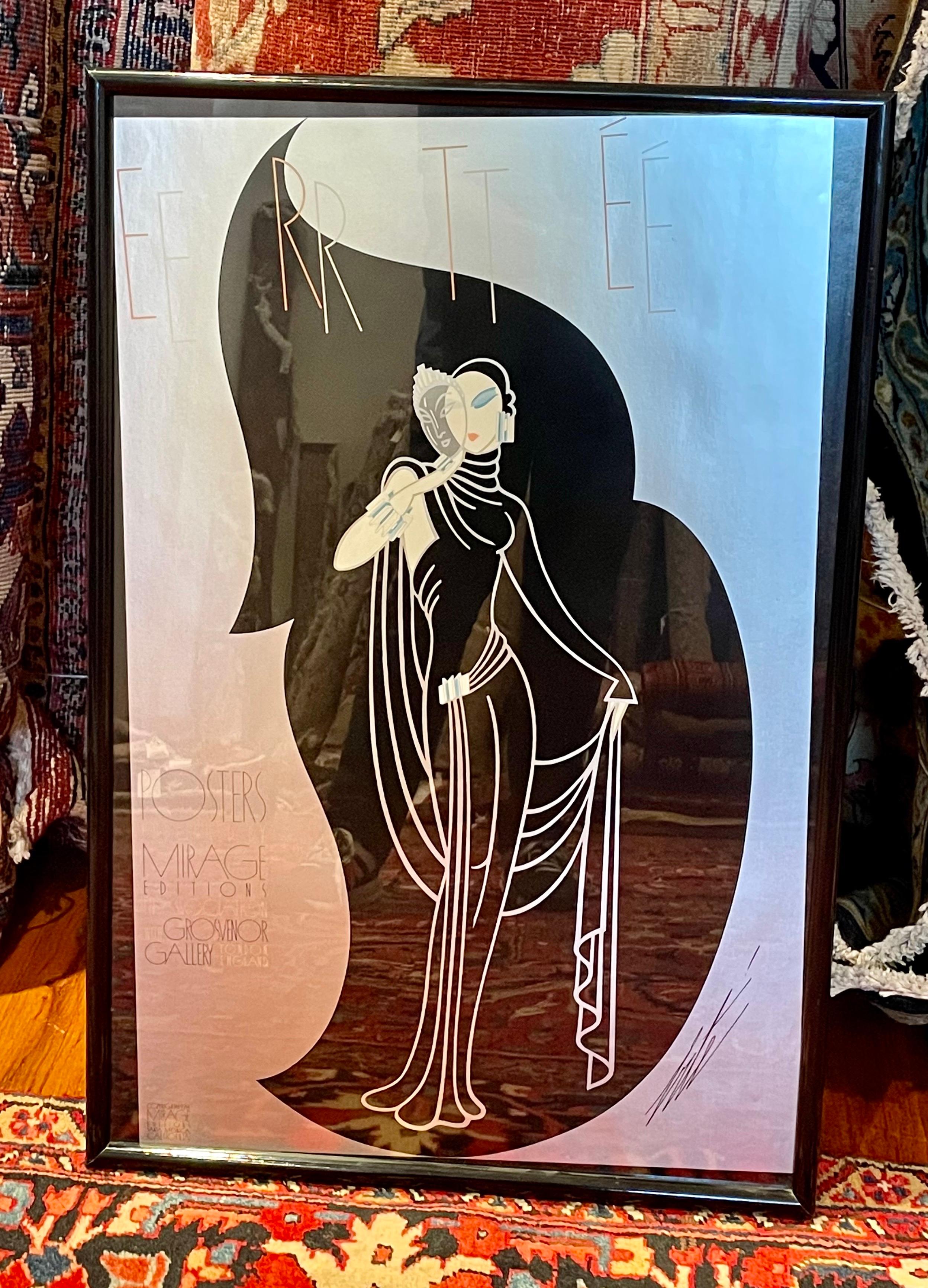 Erte Series Exhibition Poster by Mirage Editions for Grosvernor Gallery London In Good Condition In San Diego, CA