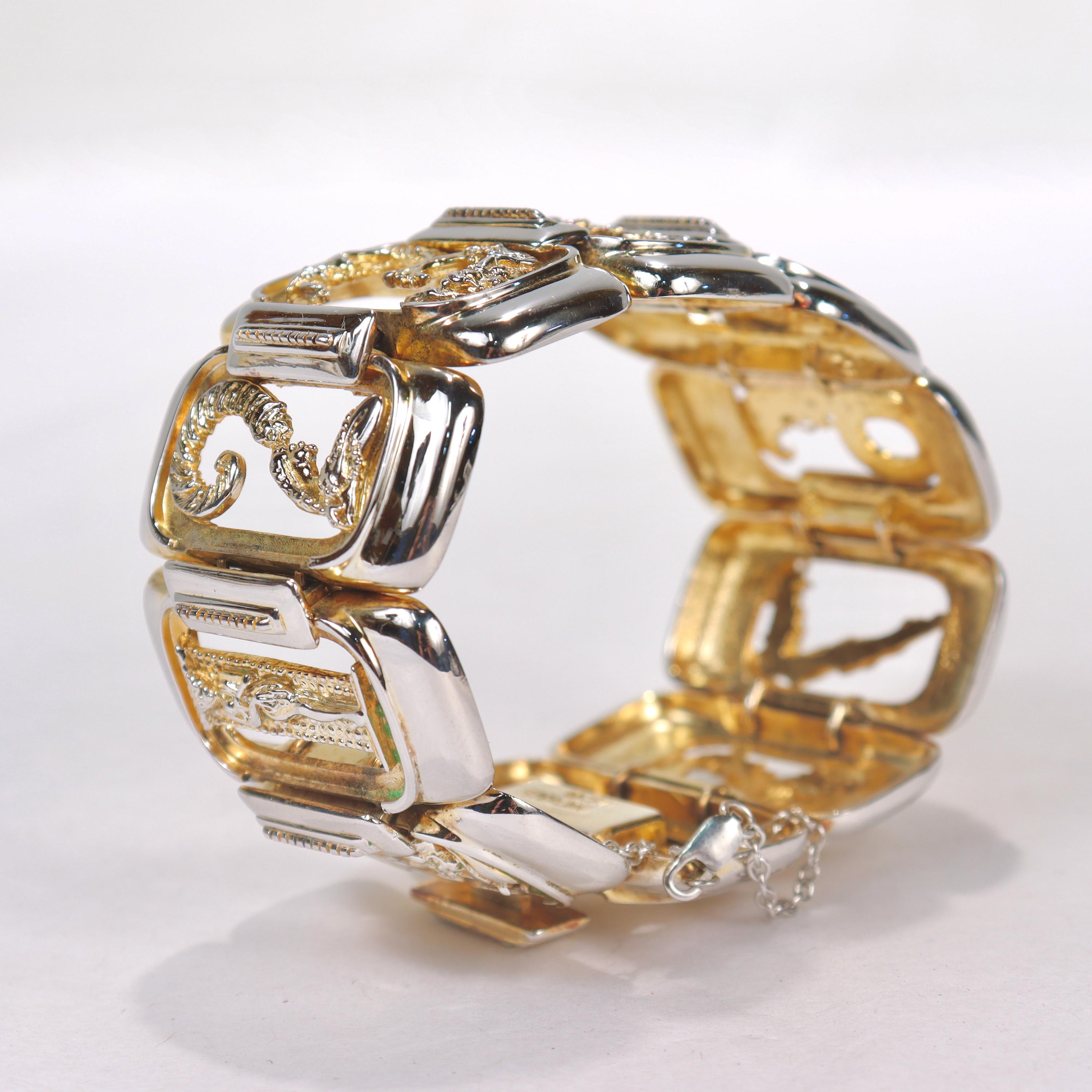 Women's or Men's Erté Sterling Silver 'Numbers' Bracelet