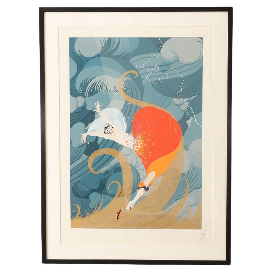 Erte Swept Away Serigraph 1980's