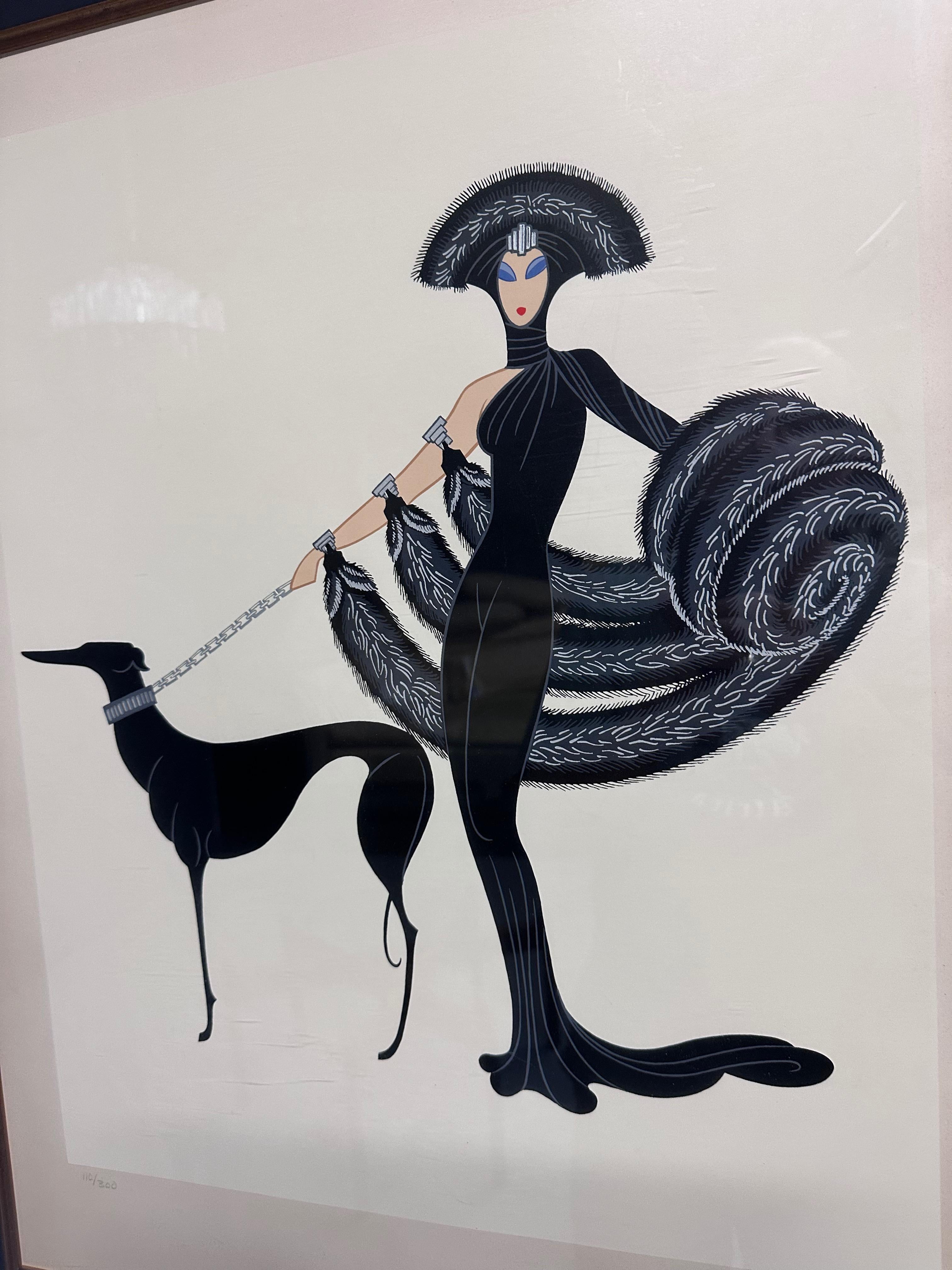 Art Deco Erté Symphony in Black, 1983