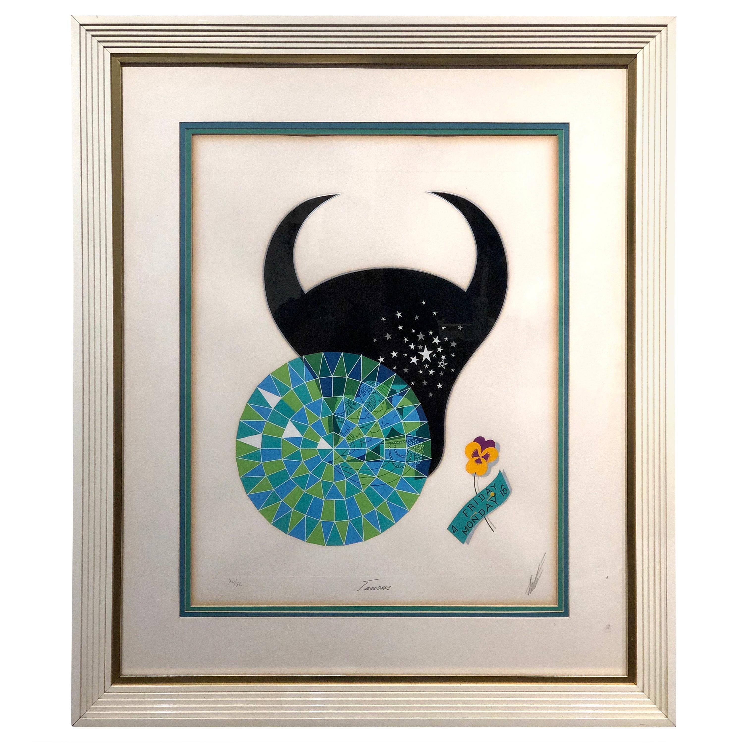 Erte Taurus Zodiac Serigraph Signed and Numbered from 1982 with COA