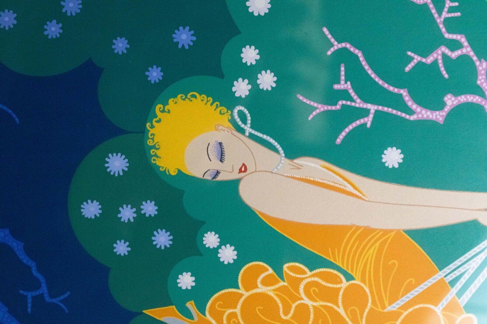 Erte the Swing Signed Art Deco Contemporary Serigraph 1984 Framed 121/300 In Good Condition For Sale In Keego Harbor, MI