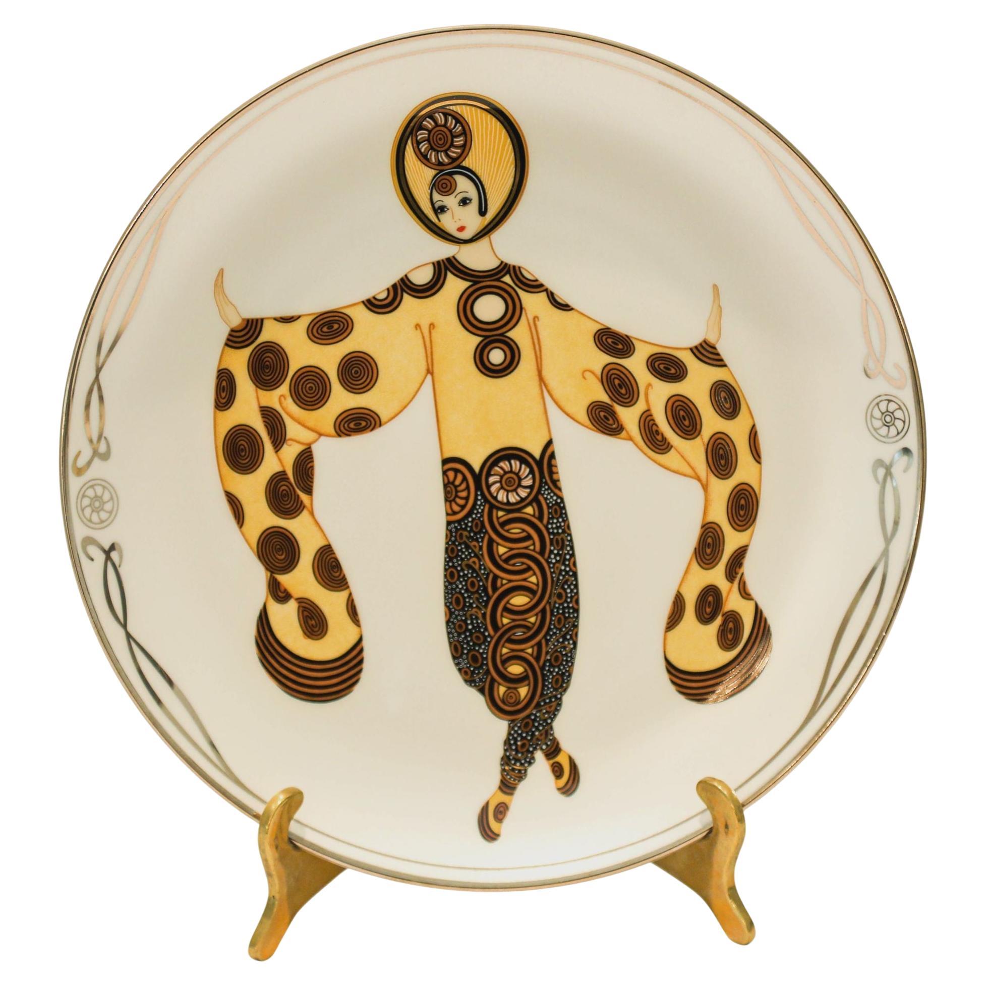 Erté "Willow Tree" Sevenarts Assiette en porcelaine Collector Romain de Tirtoff 1990