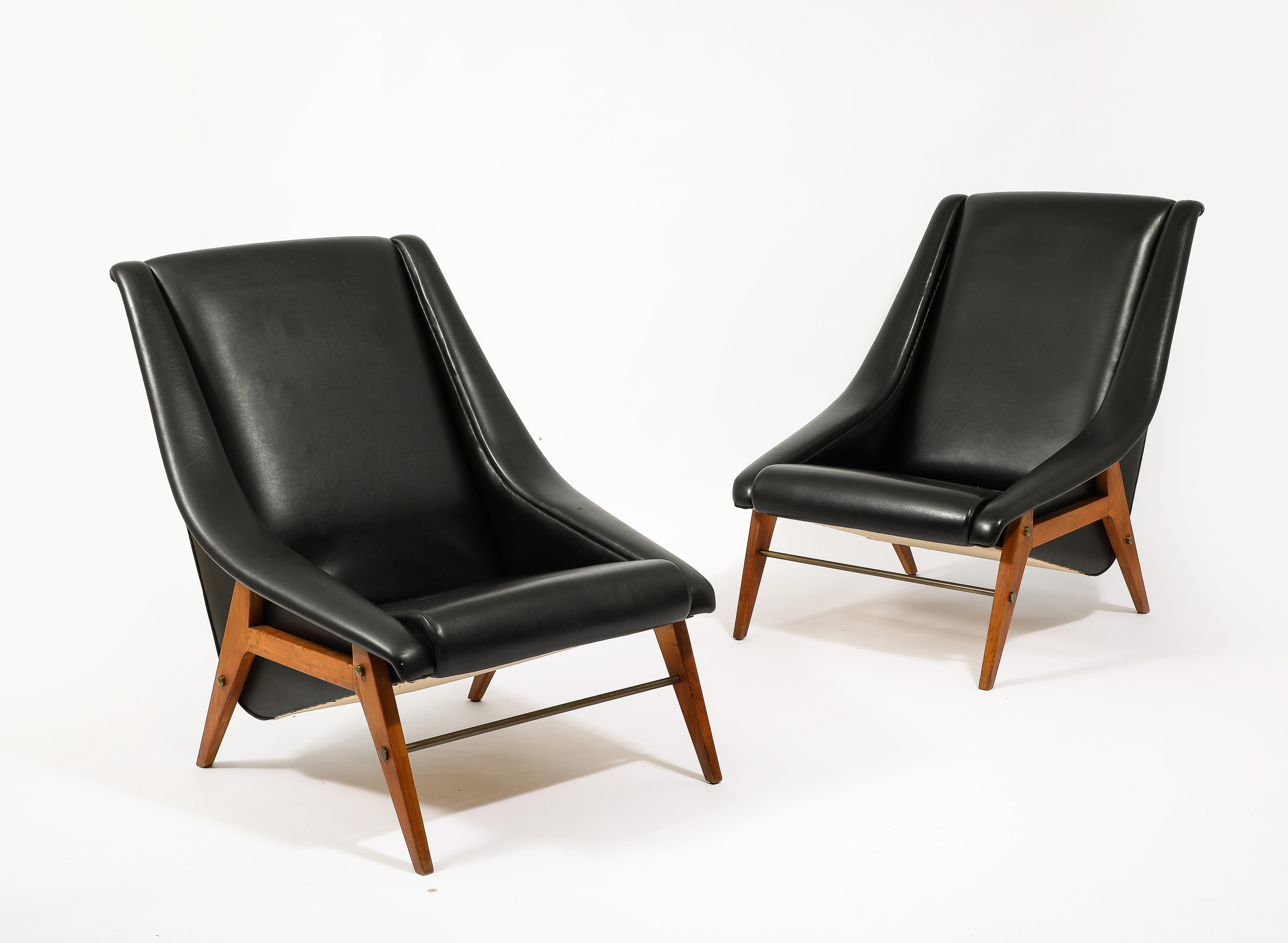 Erton Compass Armchairs in Original Upholstery, France 1960's For Sale 3