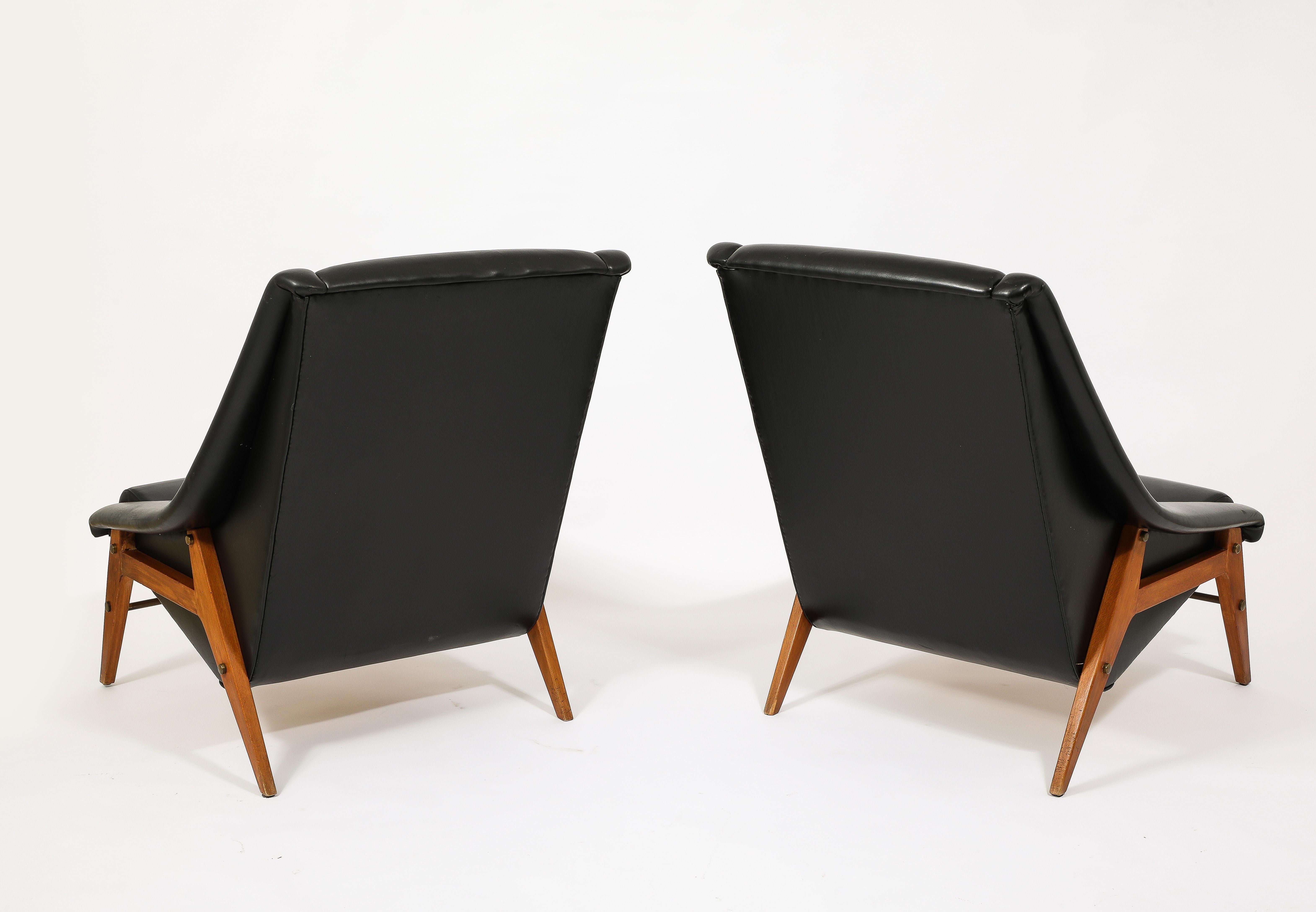 20th Century Erton Compass Armchairs in Original Upholstery, France 1960's For Sale