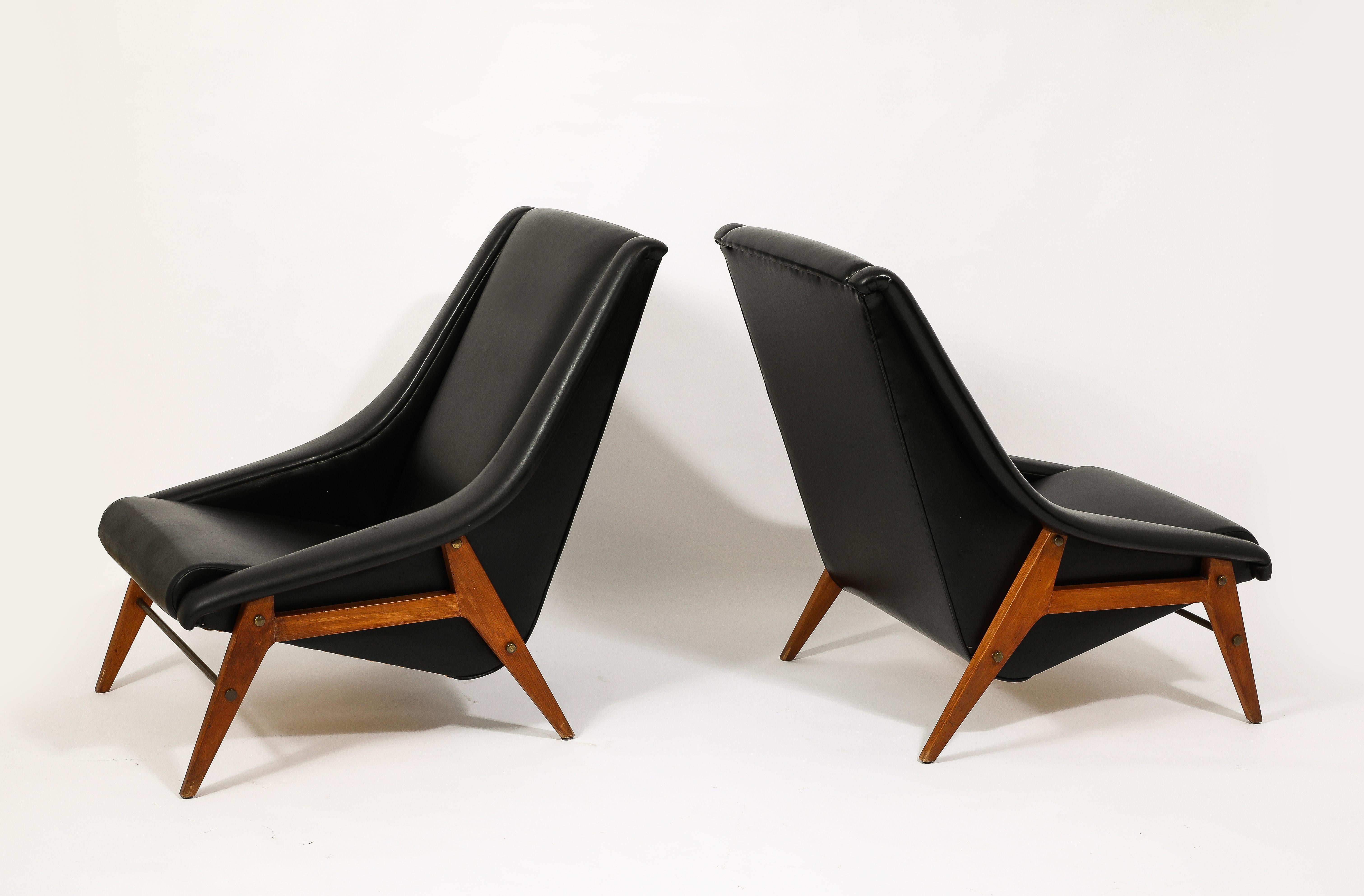 Brass Erton Compass Armchairs in Original Upholstery, France 1960's For Sale
