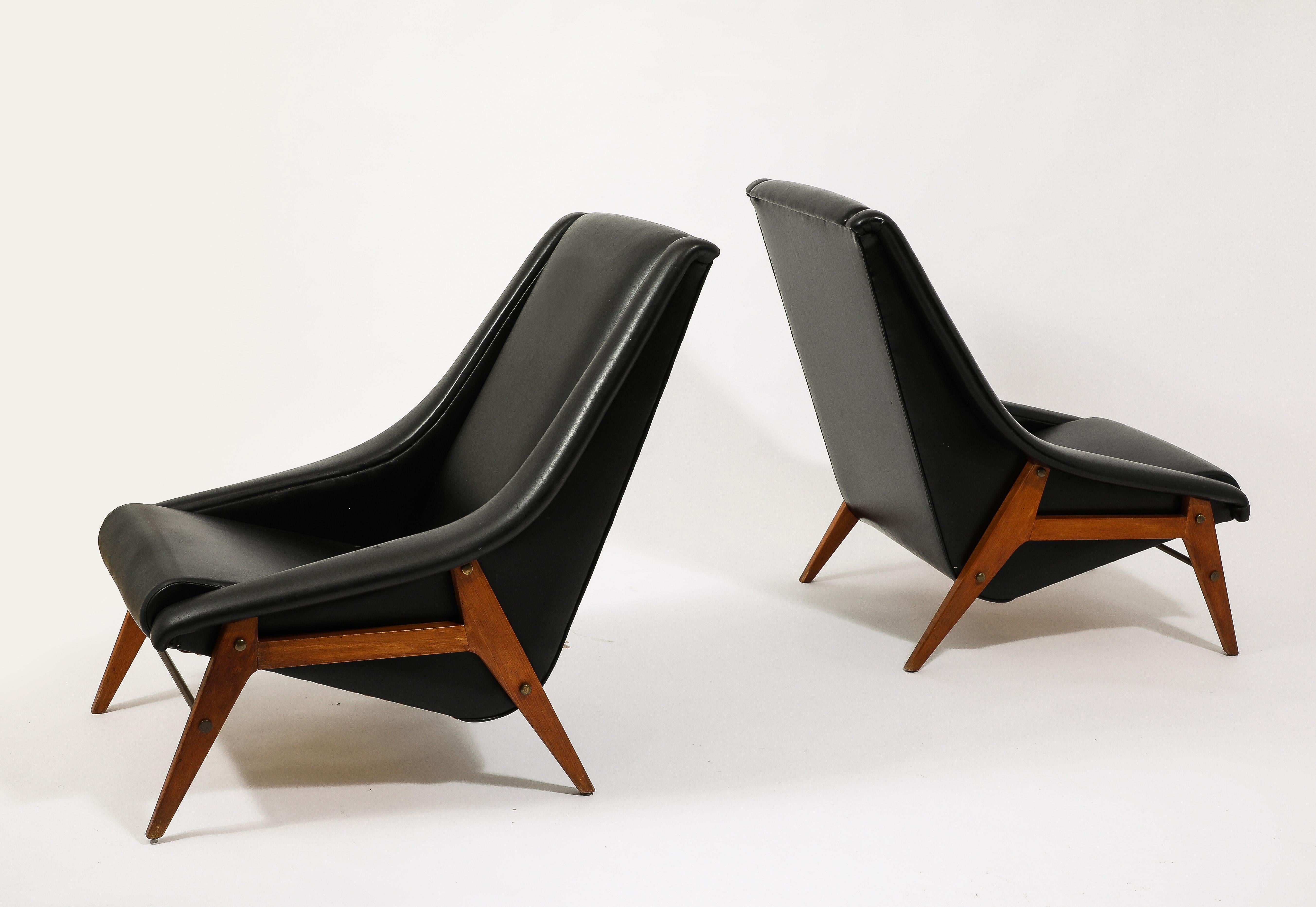Erton Compass Armchairs in Original Upholstery, France 1960's For Sale 1