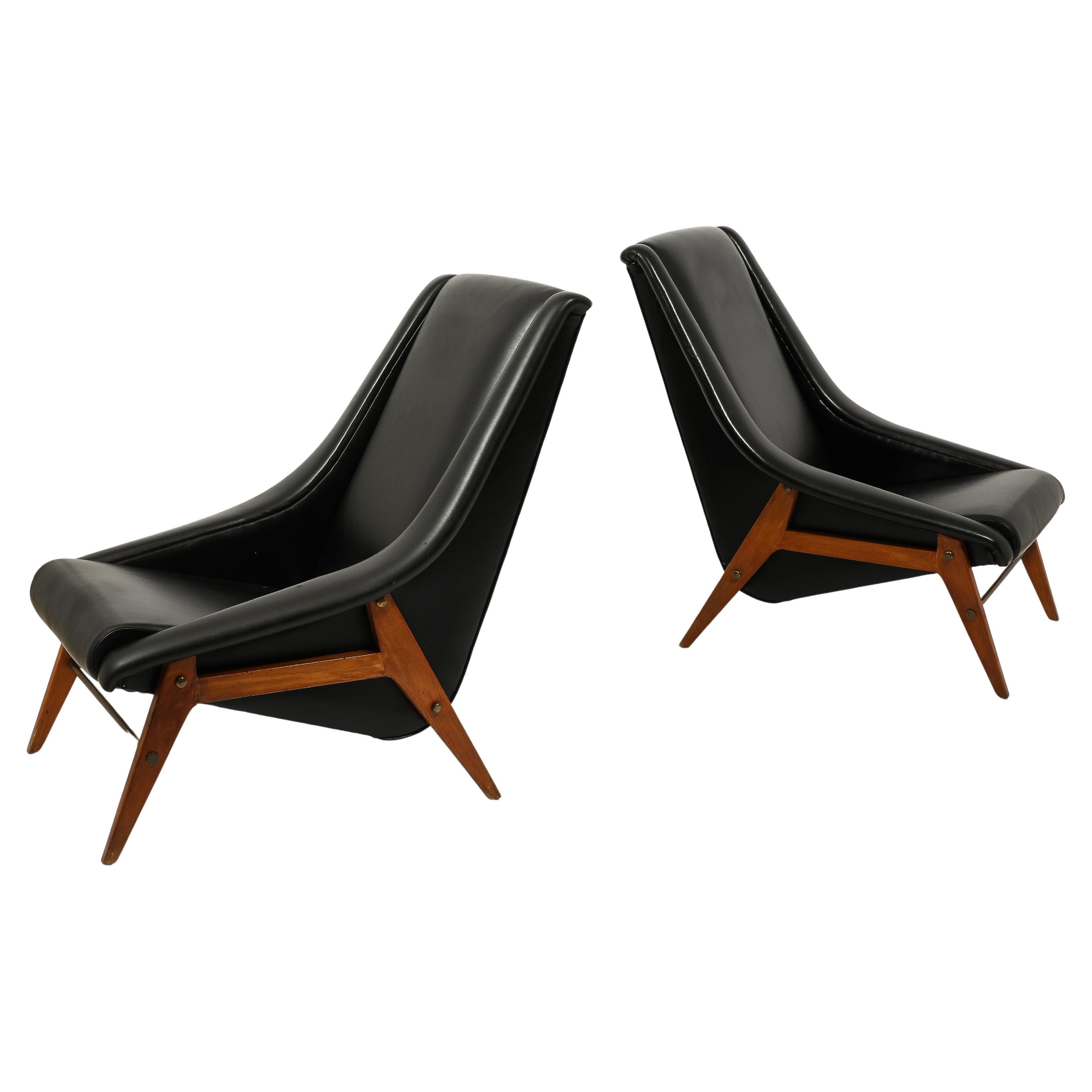 Erton Compass Armchairs in Original Upholstery, France 1960's
