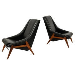 Erton Compass Armchairs in Original Upholstery, France 1960's