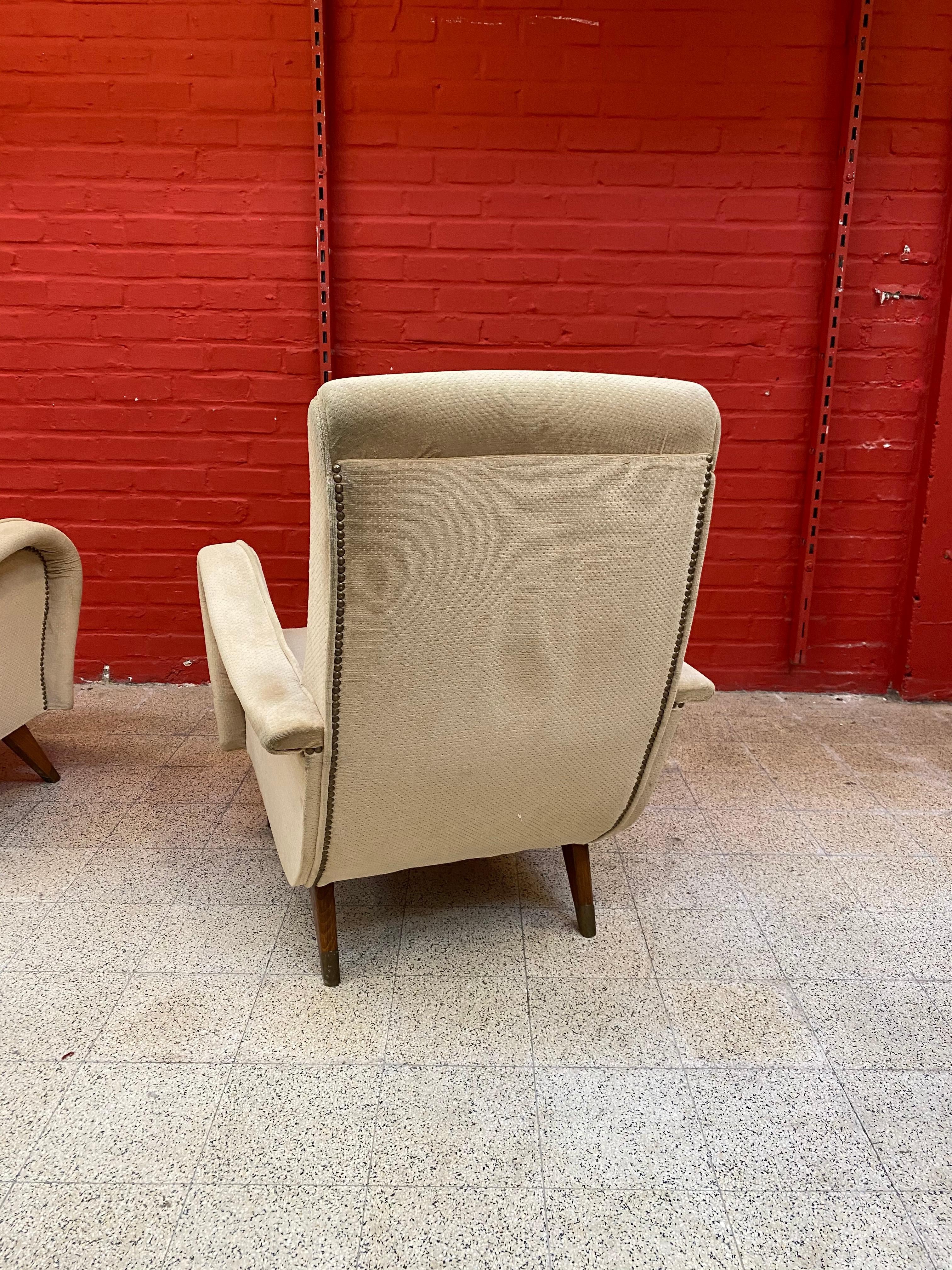 Erton, Pair of Vintage Armchairs, circa 1950 For Sale 3
