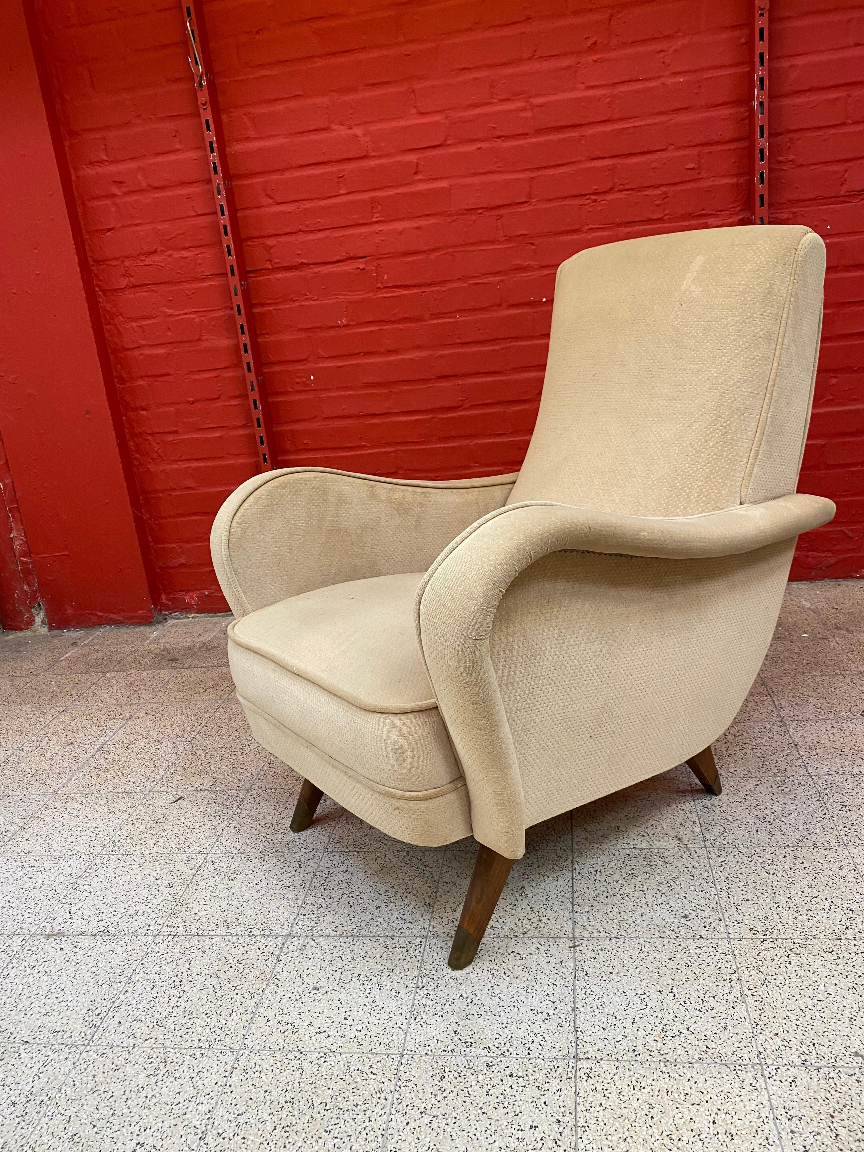 Erton, Pair of Vintage Armchairs, circa 1950 In Good Condition For Sale In Saint-Ouen, FR