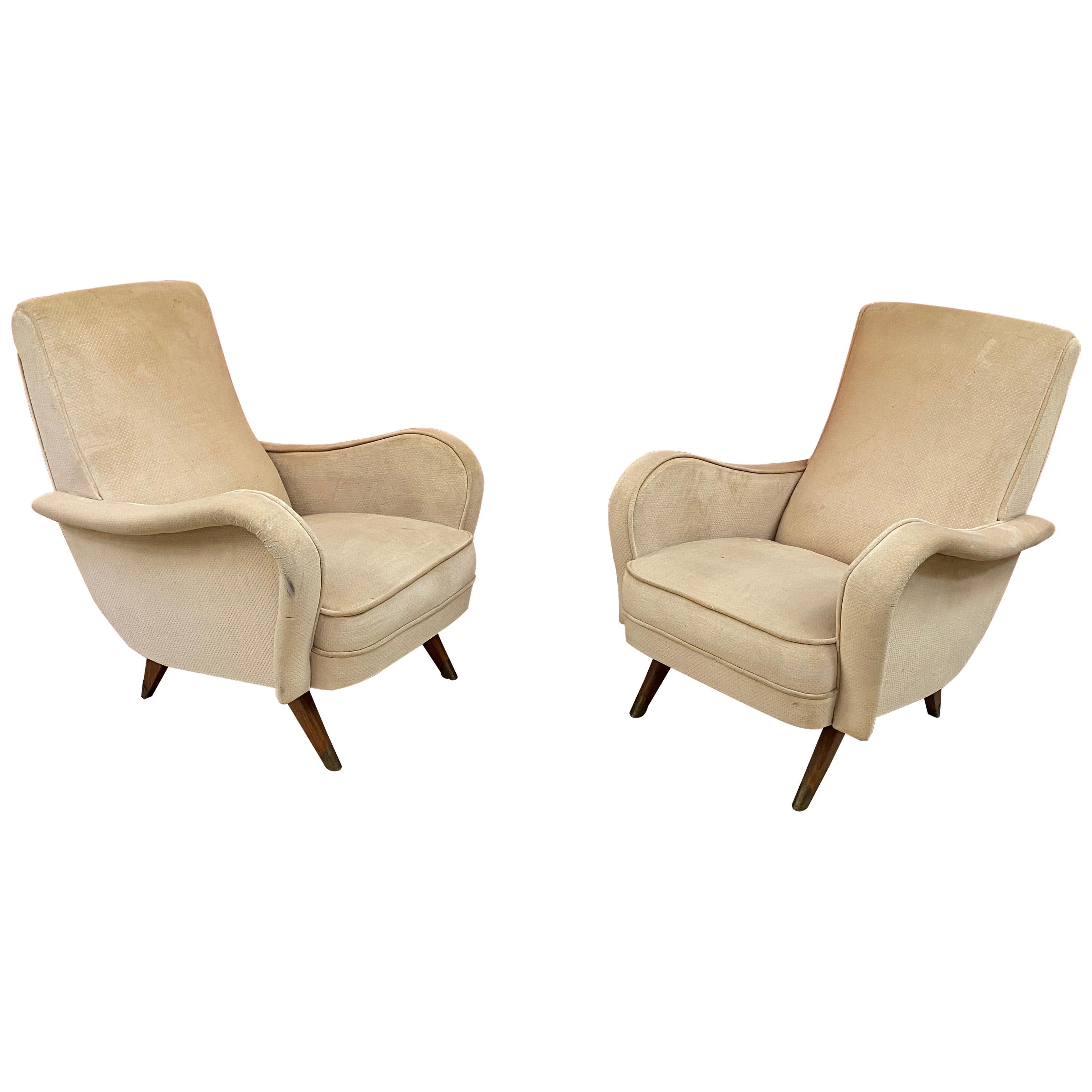 Erton, Pair of Vintage Armchairs, circa 1950 For Sale