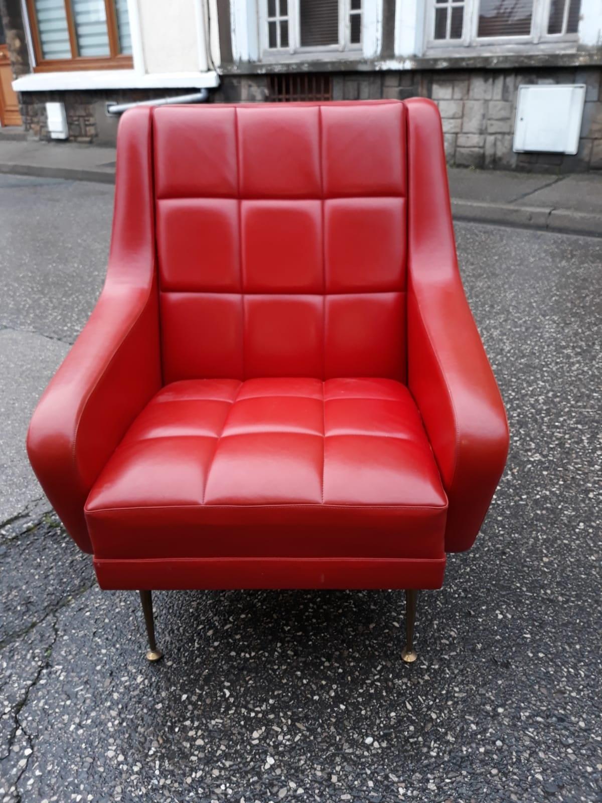 Erton, paire de fauteuils vintage, vers 1950, entièrement d'origine Bon état - En vente à Saint-Ouen, FR