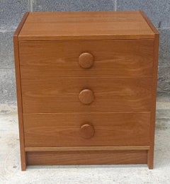 Ervi-Mobler Mid-Century Three-Drawer Bedside Chest of Drawers