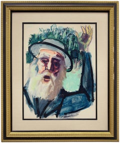 Chassidic Rabbi, Judaica Expressionist Painting