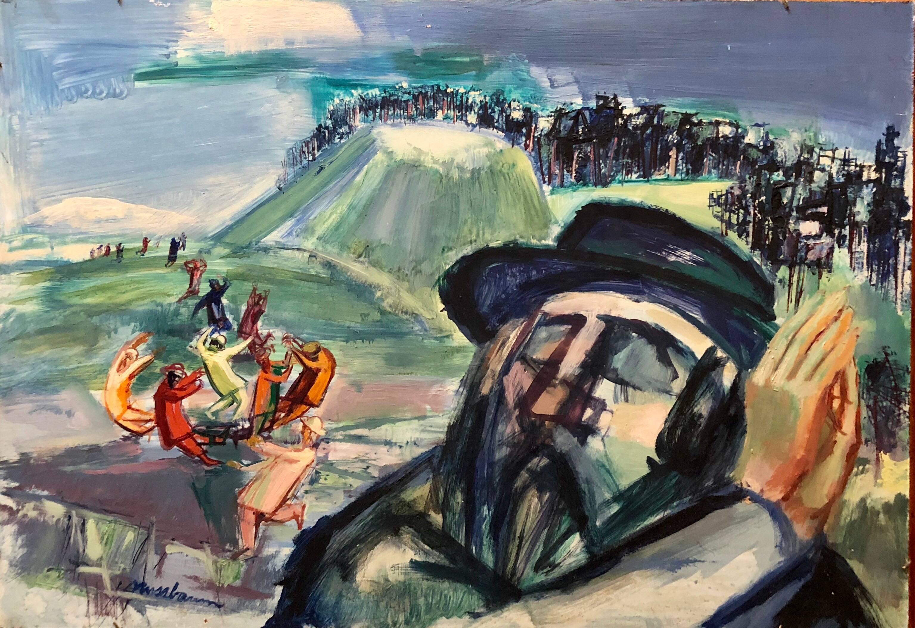 Modernistische amerikanische Judaica-Malerei Gaon und seine Jünger