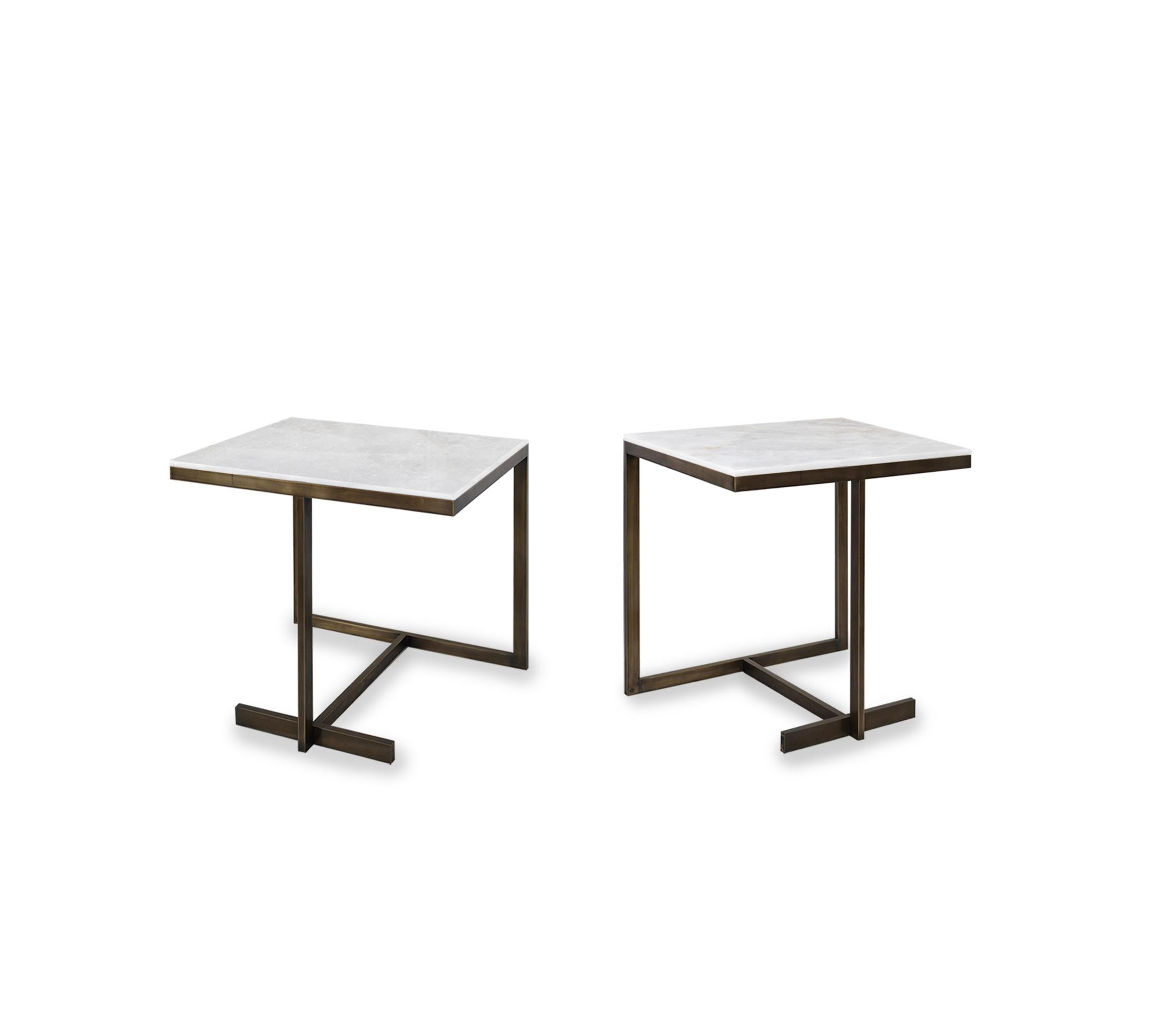 ERW Rock Crystal Side Tables by Phoenix In New Condition For Sale In New York, NY