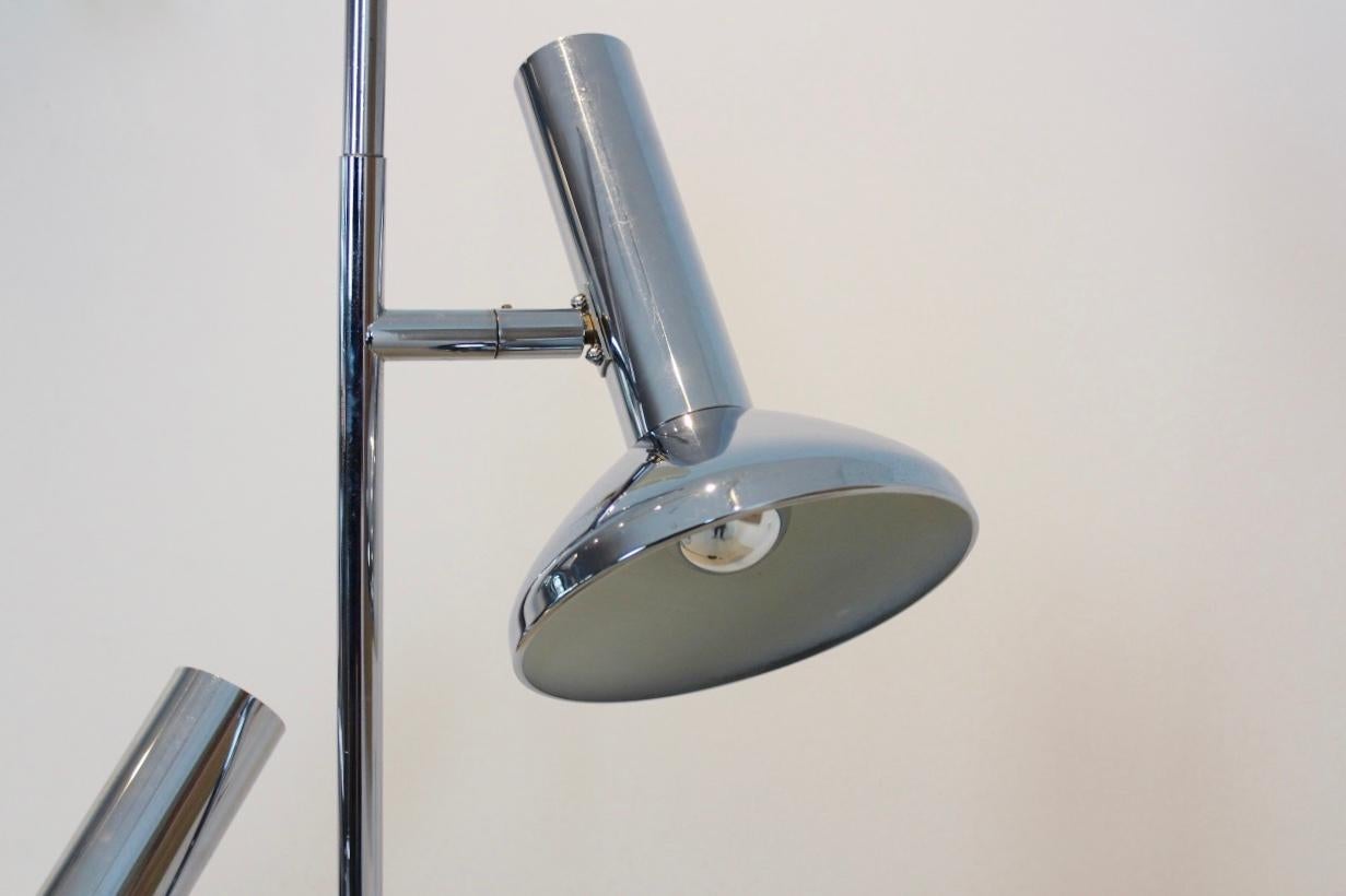 Erwi Philips Chrome Plated Metal Floor Light In Excellent Condition For Sale In Voorburg, NL
