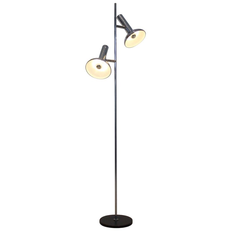 Erwi Philips Chrome Plated Metal Floor Light For Sale at 1stDibs