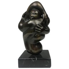 Erwin Binder Wunderschöne Bronze-Skulptur "Umarmung" aus der Jahrhundertmitte