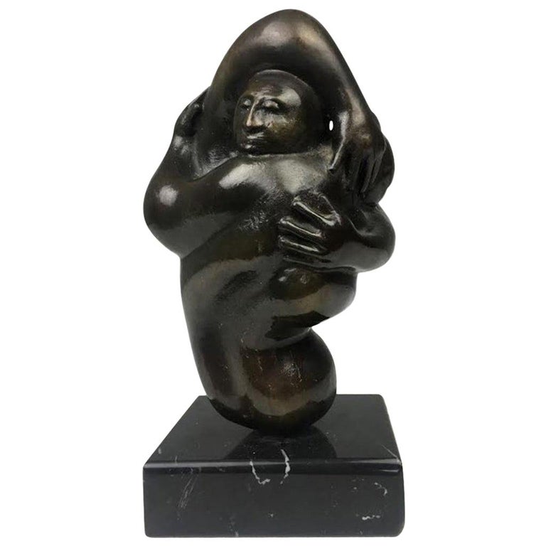 Erwin Binder Wonderful Midcentury Bronze Sculpture "Embrace" at 1stDibs