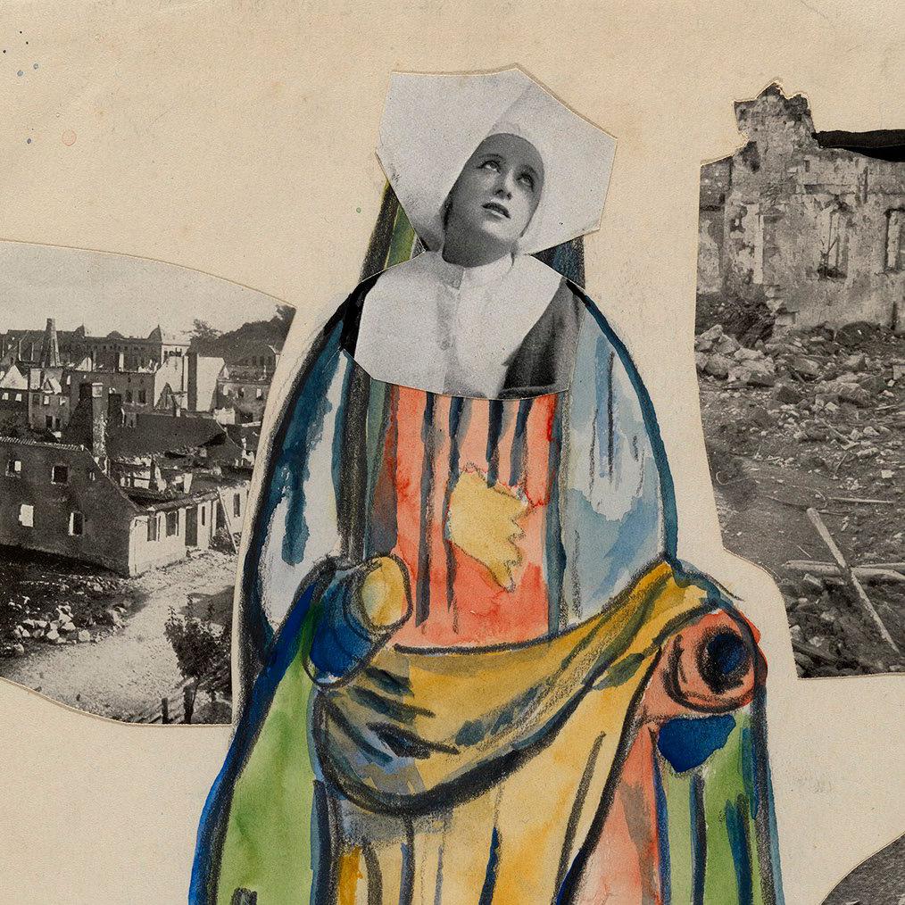 Madonna of War (Nun) d'Amsterdam - Dada Mixed Media Art par Erwin Blumenfeld