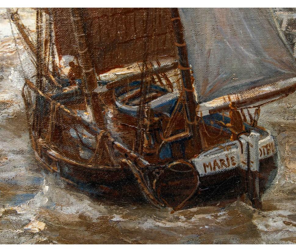 von Erwin Carl Wilhelm Günther, Dampfer und Segelschiffe auf dem Meer (Sonstige Kunststile), Painting, von Erwin Carl Wilhelm Günther 