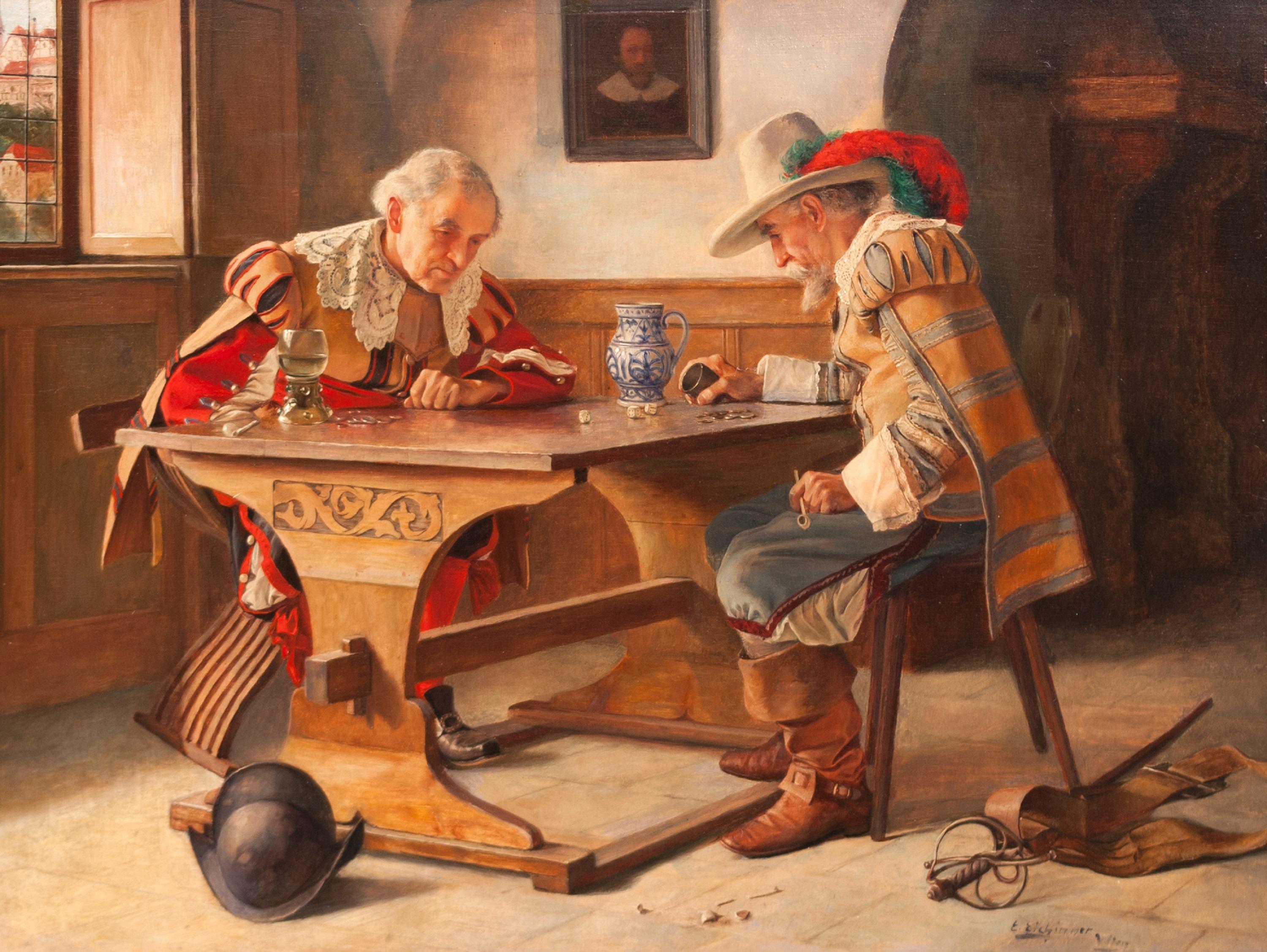 The Dice Players - Painting by Erwin Eichinger