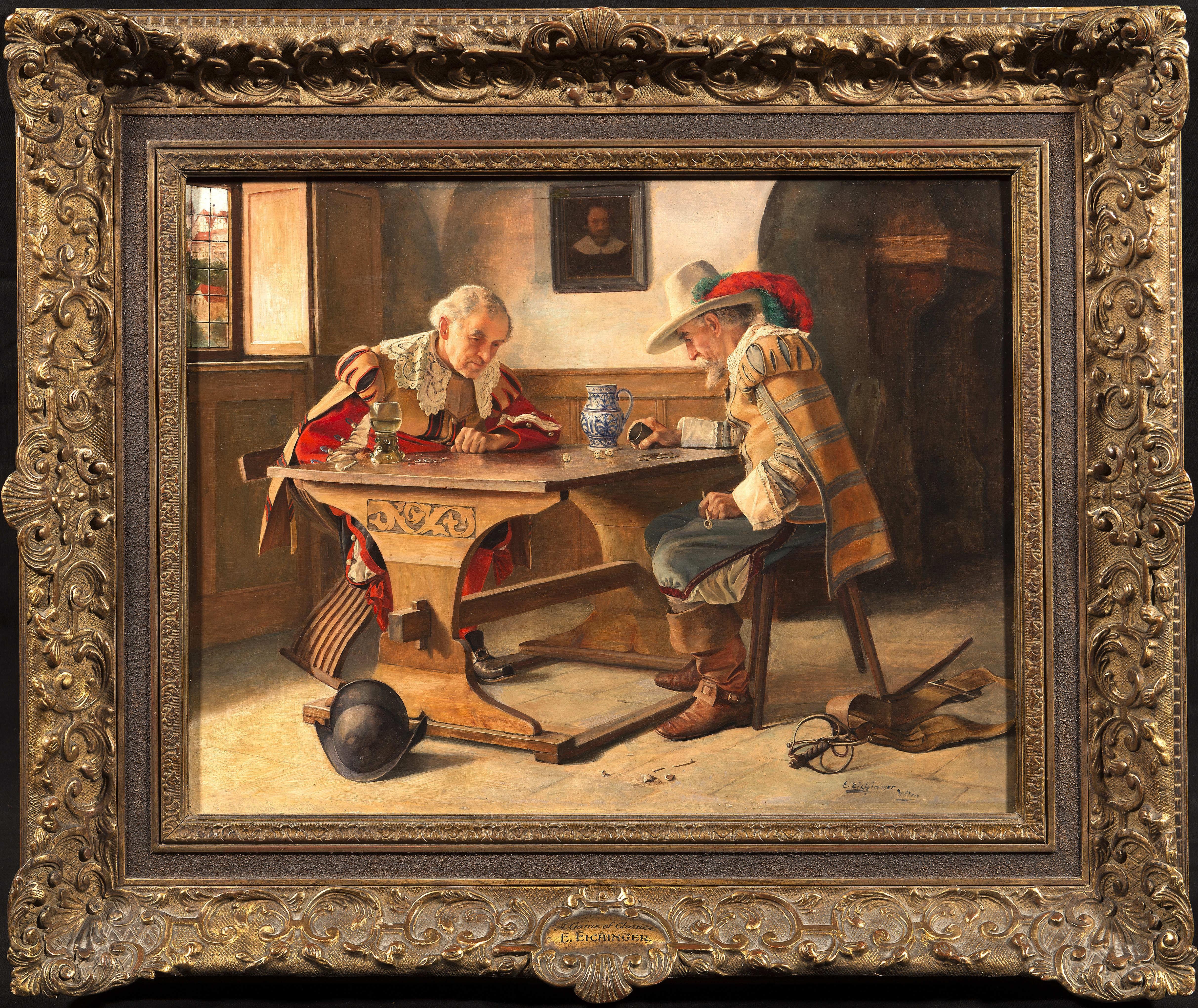Erwin Eichinger Figurative Painting - The Dice Players