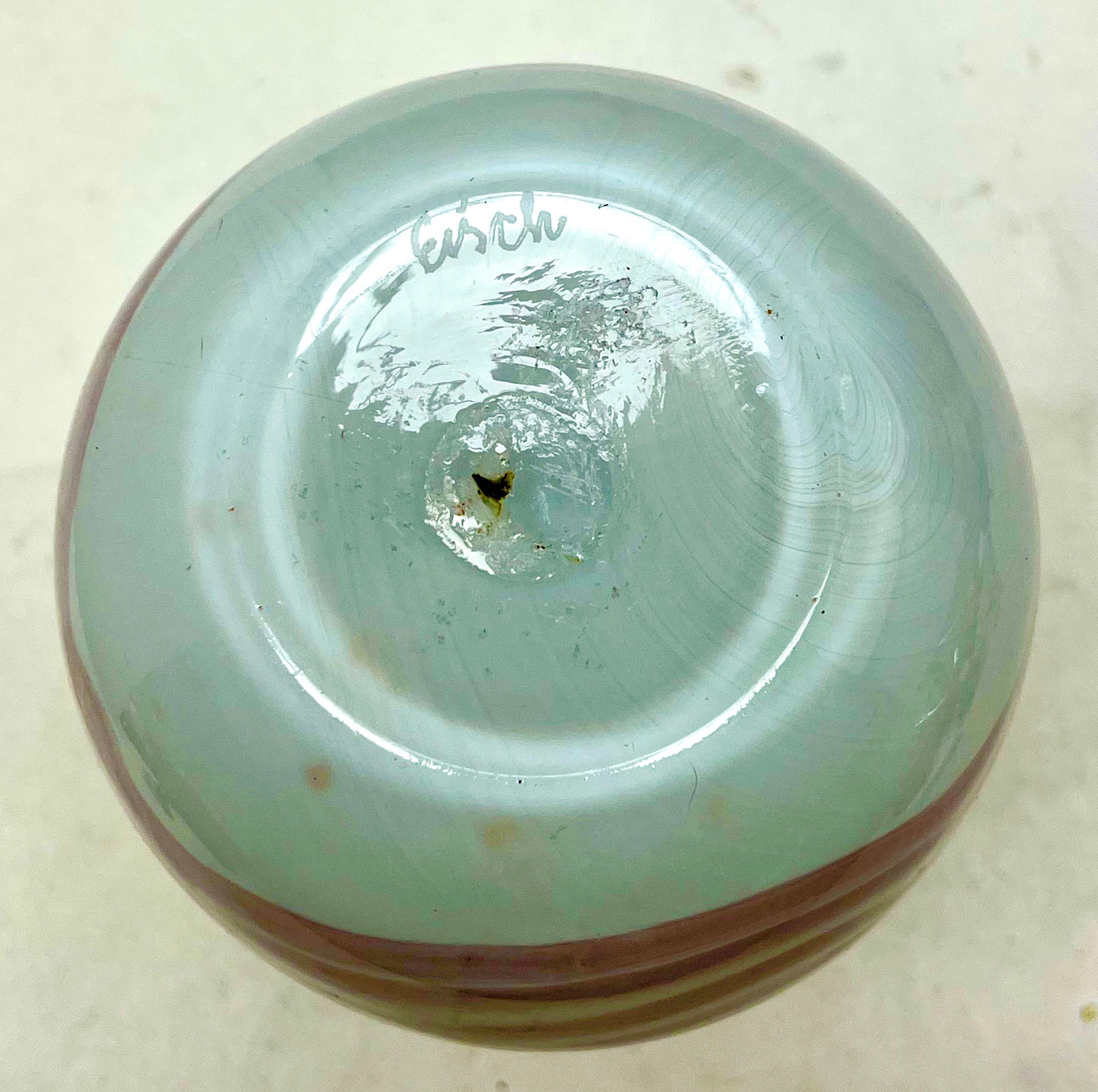 Vase vintage signé Erwin Eisch, épais, en verre d'art, épais en vente 3