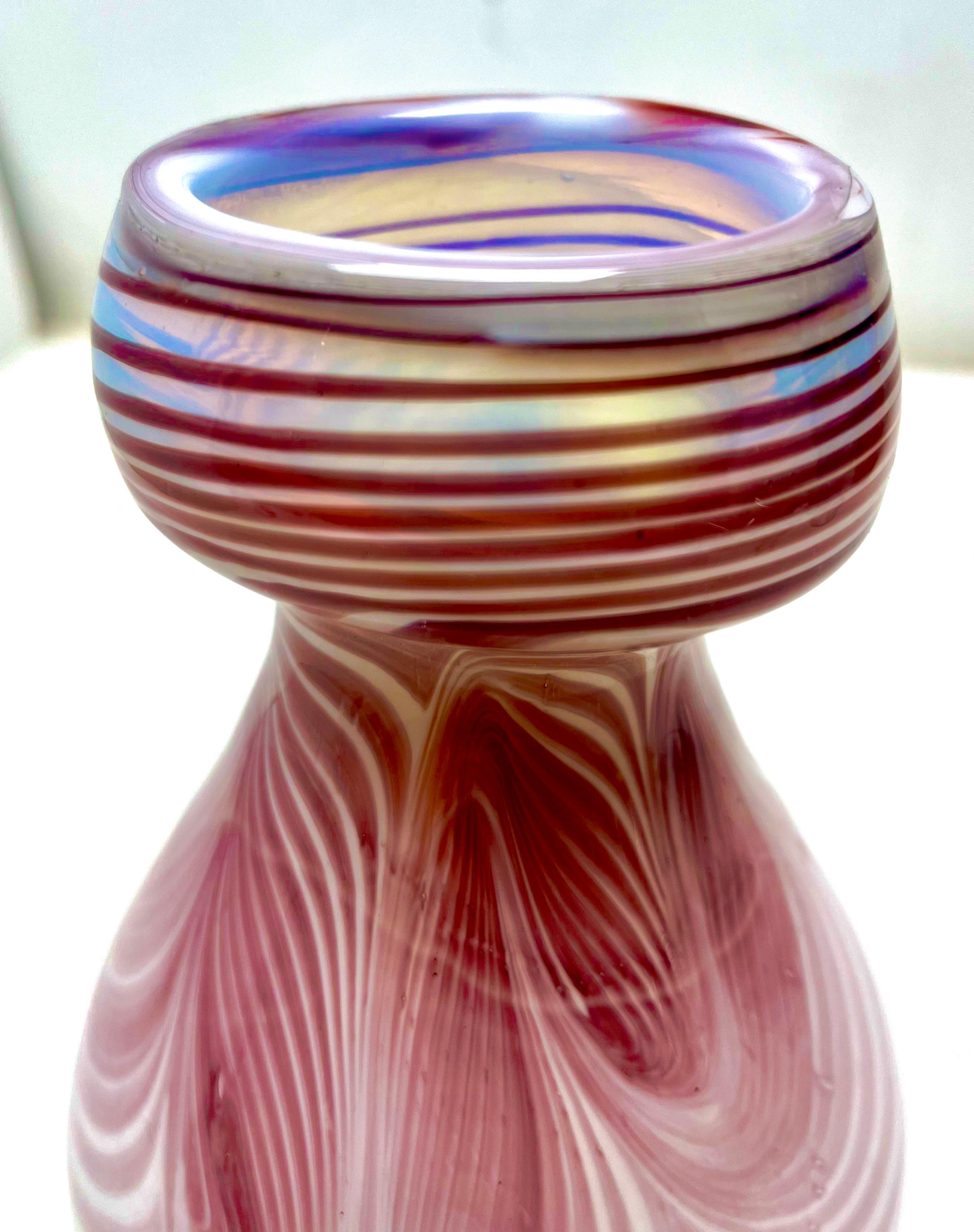Mid-Century Modern Vase vintage signé Erwin Eisch, épais, en verre d'art, épais en vente