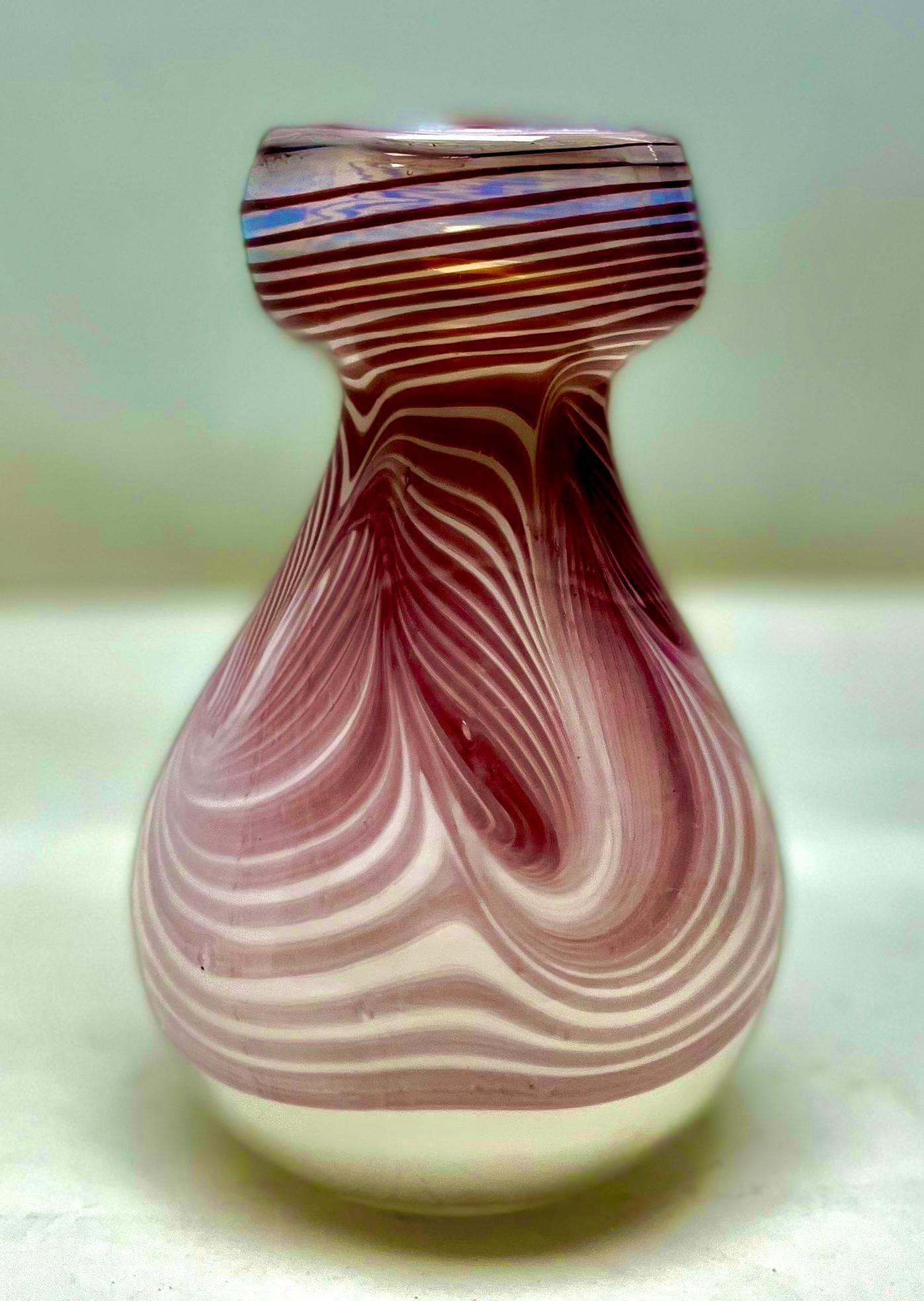 Kollektion von Erwin Eisch, signierte Vintage-Vase, dickwandig, schwer – Kunstglas (Moderne der Mitte des Jahrhunderts) im Angebot