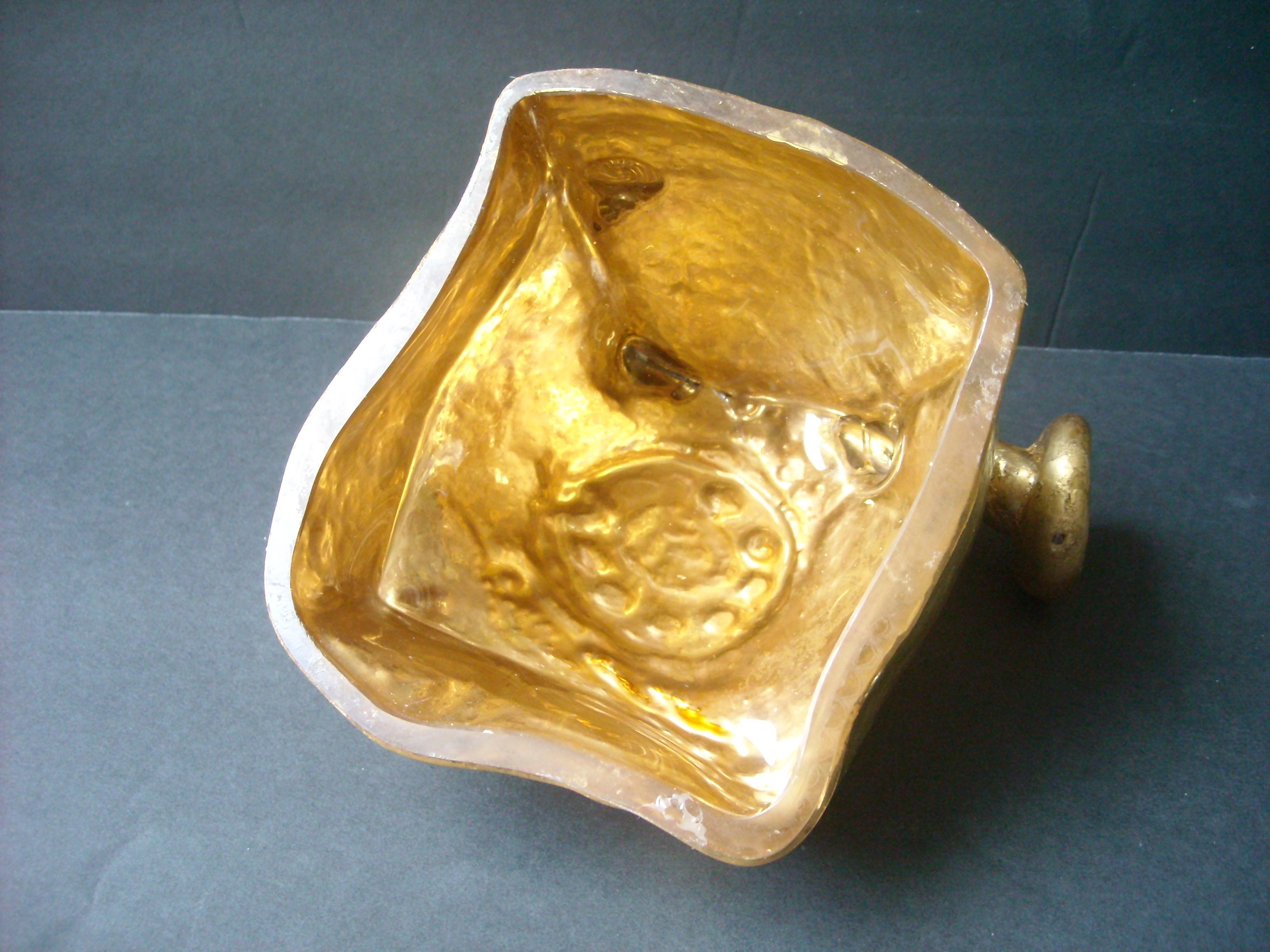 Calco Scultura astratta in vetro/oro di Erwin Eisch 