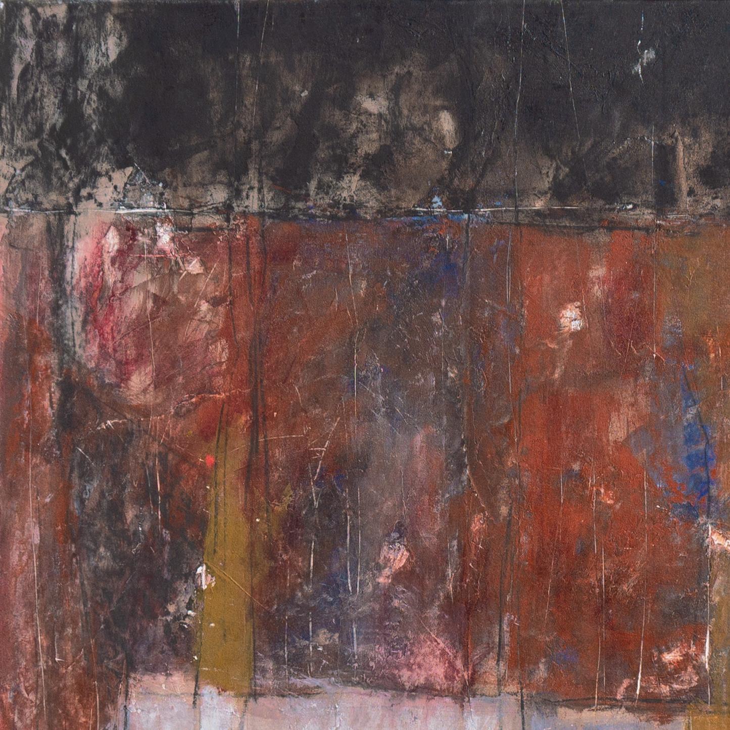 'Abstraction in Coral, Ivory and Charcoal', Large Guatemalan Abstract Oil For Sale 2