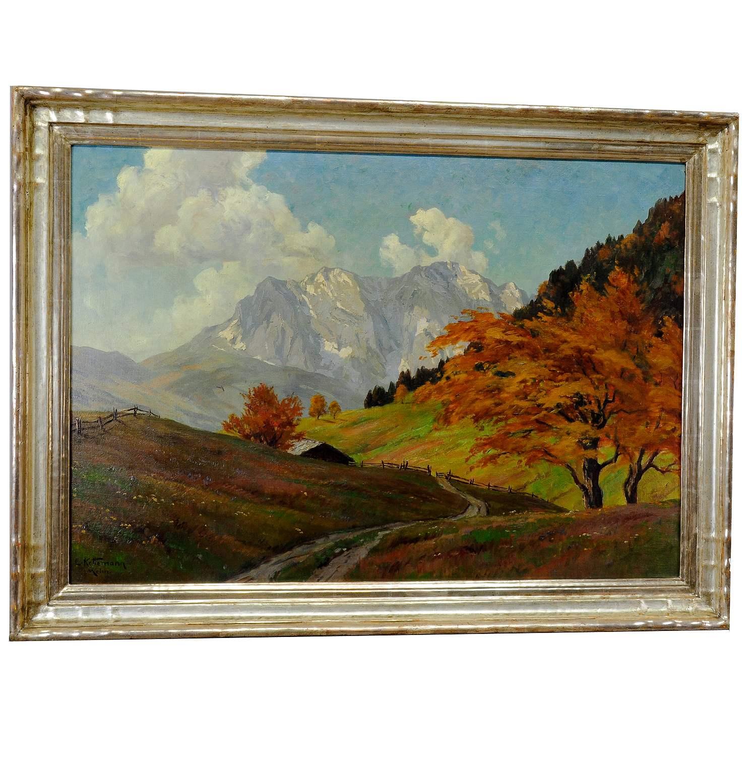 Erwin Kettemann Landscape in the Tyrolean Alps, Oil on Canvas ca. 1930

An original antique painting showing alpine meadows with moutains in the background. Oil on canvas, painted and signed by Erwin Kettemann, Munich (1897–1971) ca. 1930.

Mid 20th