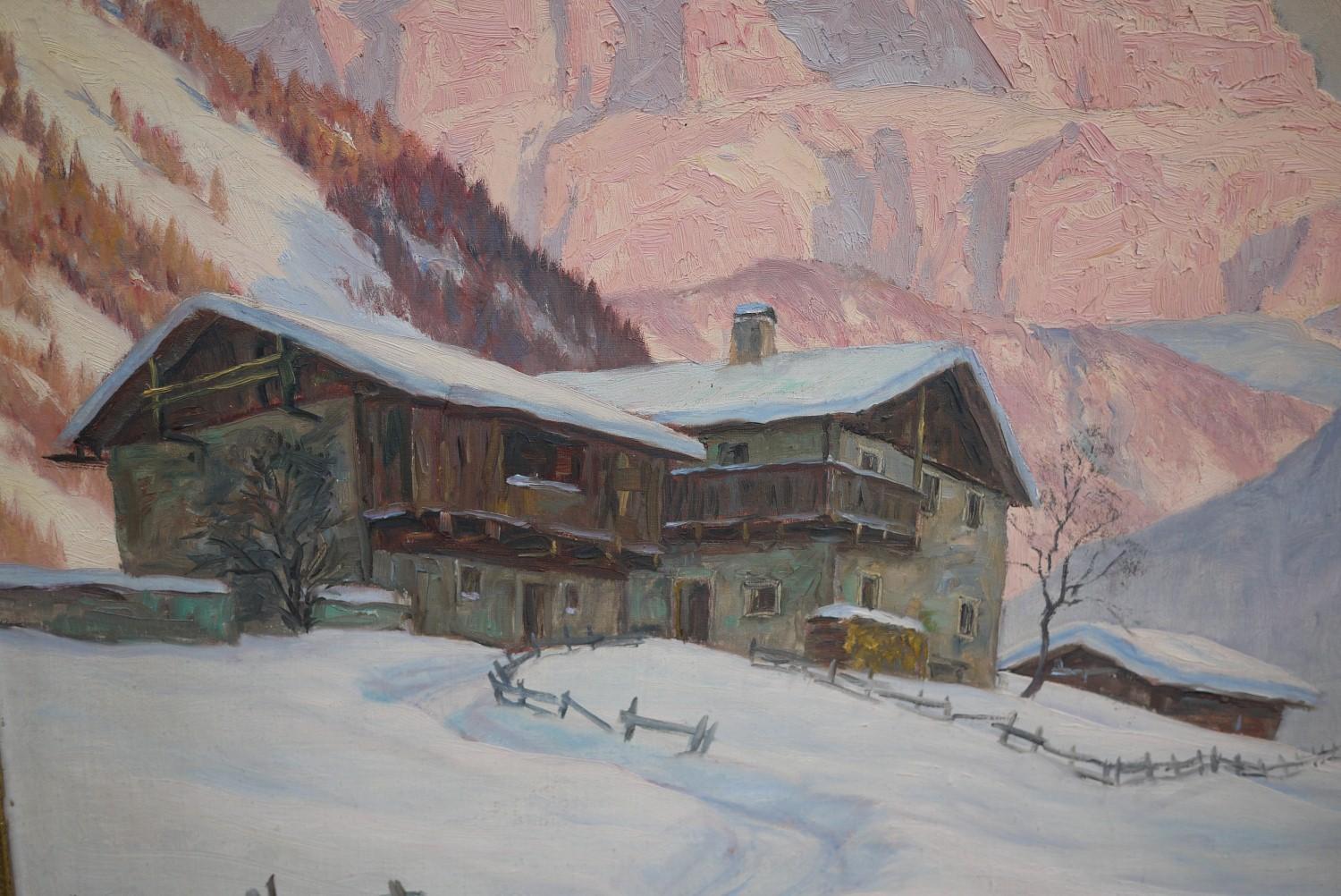 Sassolungo - Sella Group
70 cm x 110 cm (without frame) - oil on board 
27.6 in x 43.3 in (without frame)

Erwin Kettemann portrays the Sella Group and the Sassolungo painting 