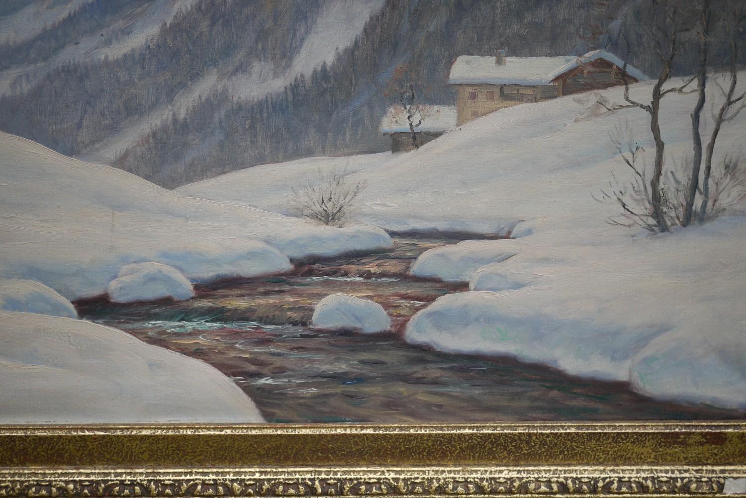 Mid-20th Century Sassolungo, Erwin Kettemann, Oil on Canvas Dolomites Painting, 1940
