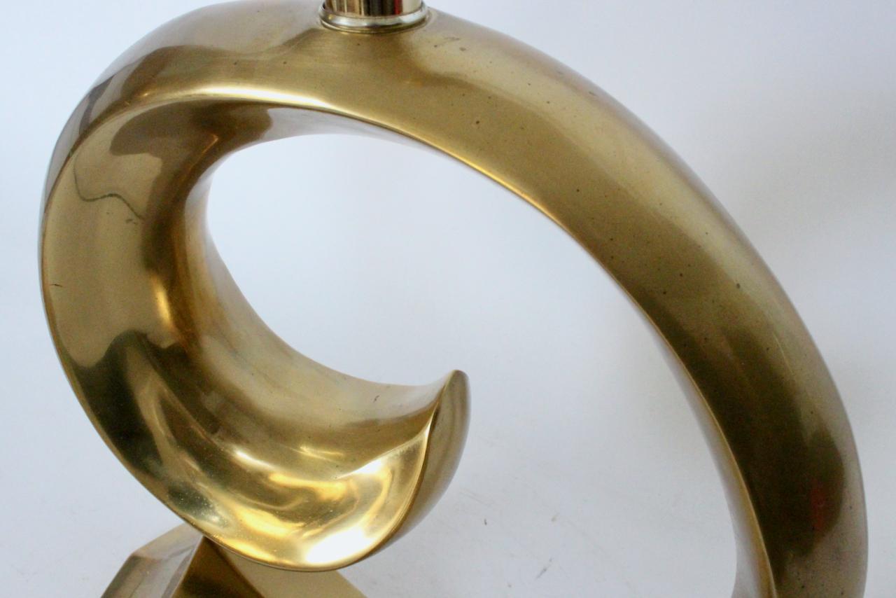 Erwin Lambeth Brass Pierre Cardin Logo Style Table Lamp For Sale 6