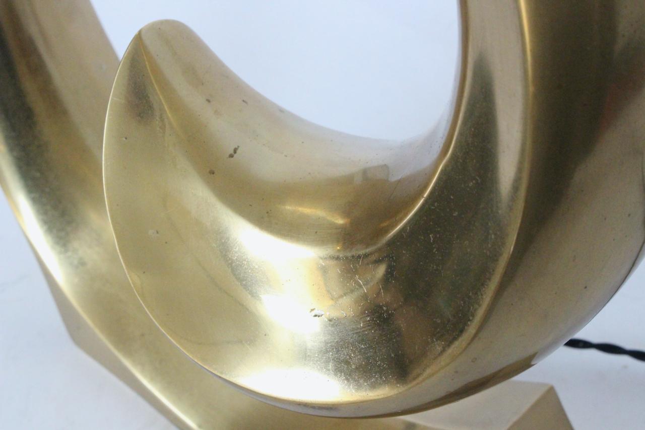 Erwin Lambeth Brass Pierre Cardin Logo Style Table Lamp For Sale 10
