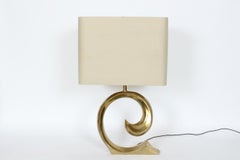 Erwin Lambeth Brass Table Lamp In Style of Pierre Cardin Logo