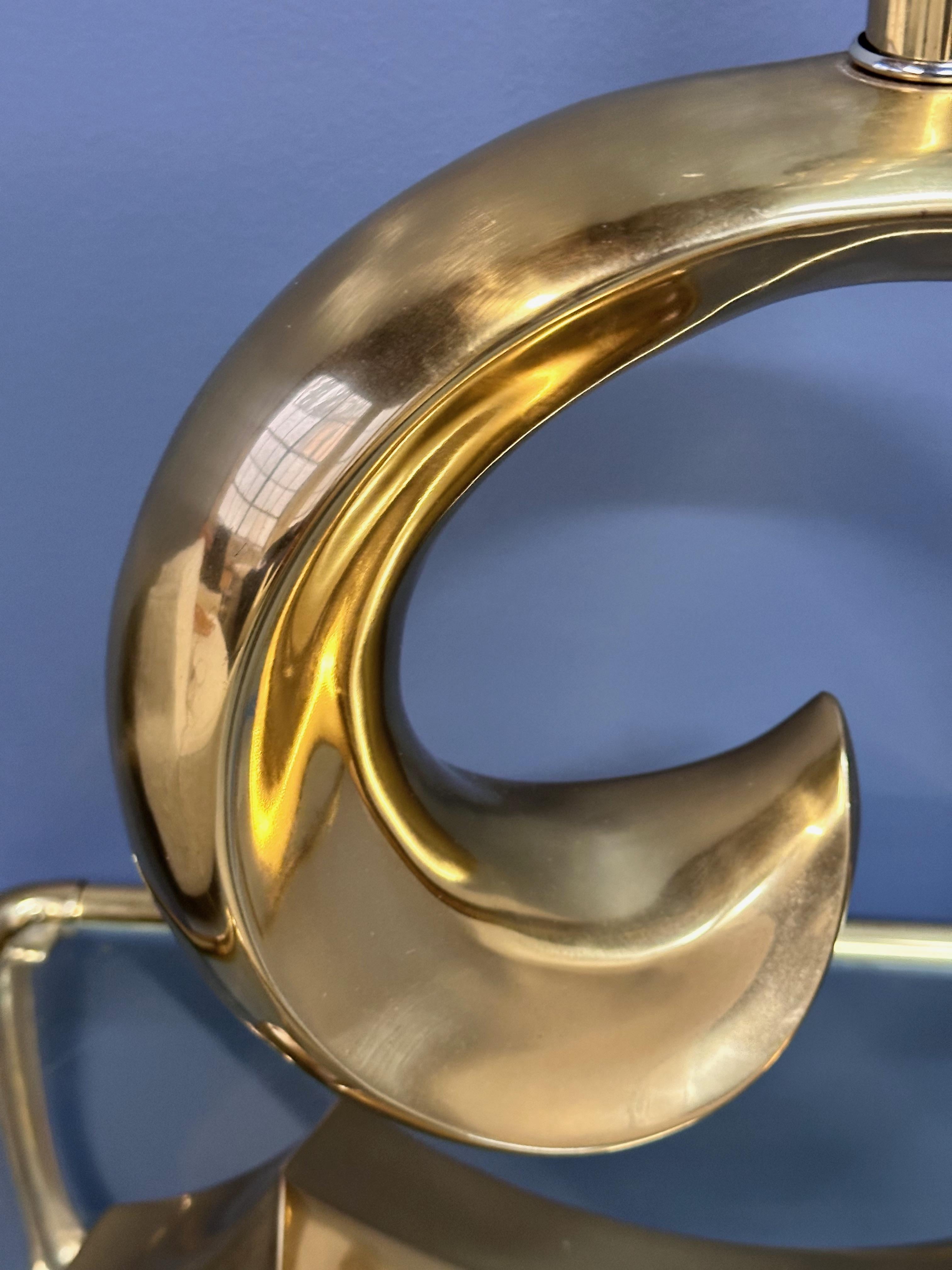 20th Century Pierre Cardin Logo Style Brass Table Lamp by Erwin Lambeth For Sale