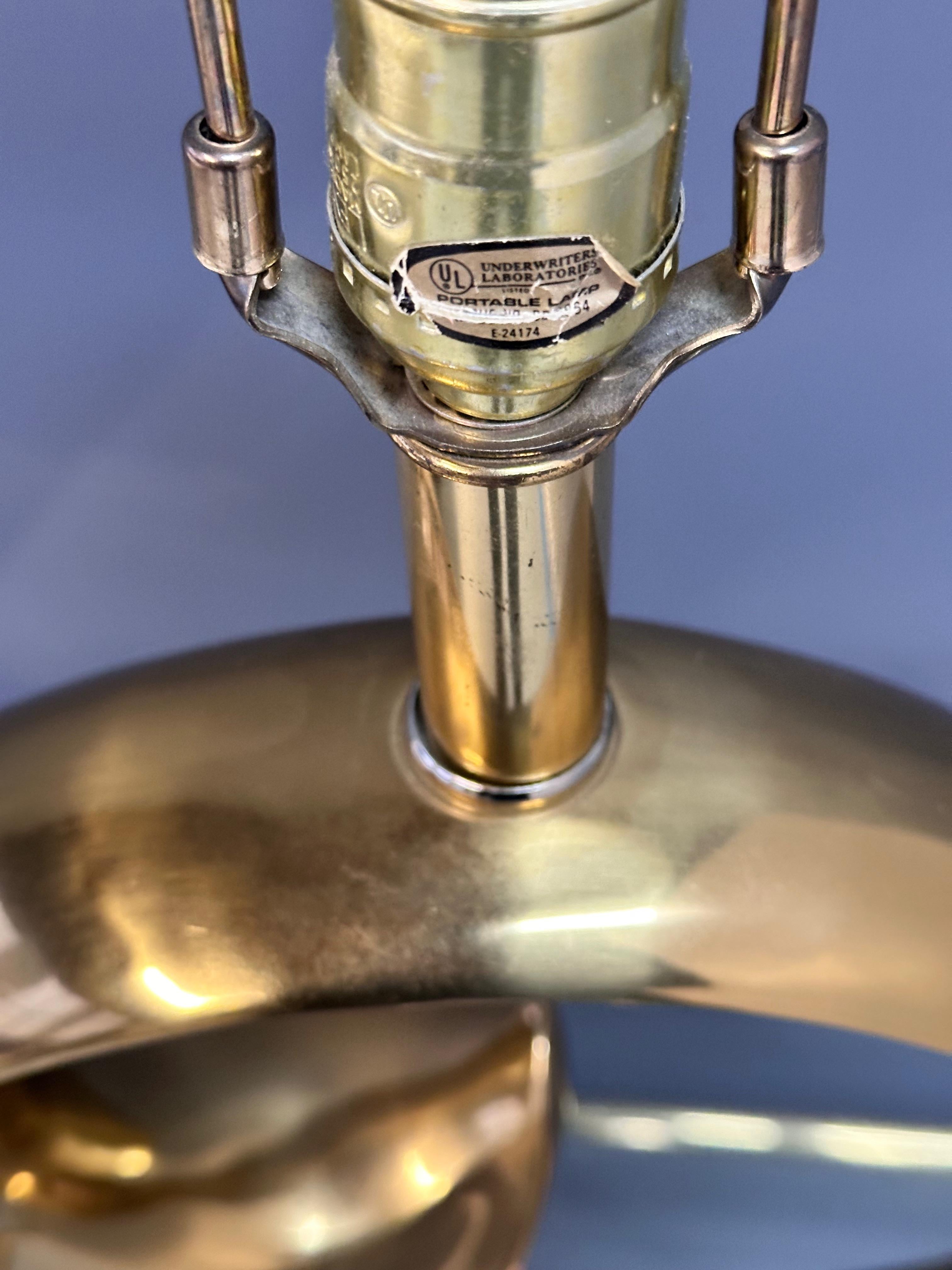 Pierre Cardin Logo Style Brass Table Lamp by Erwin Lambeth For Sale 2